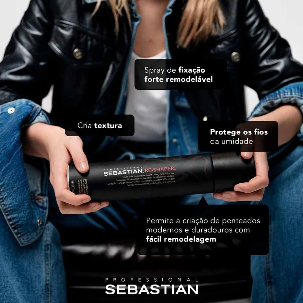 Sebastian Professional Re-Shaper Laca Fijación fuerte táctil Resistente humedad 400 ml