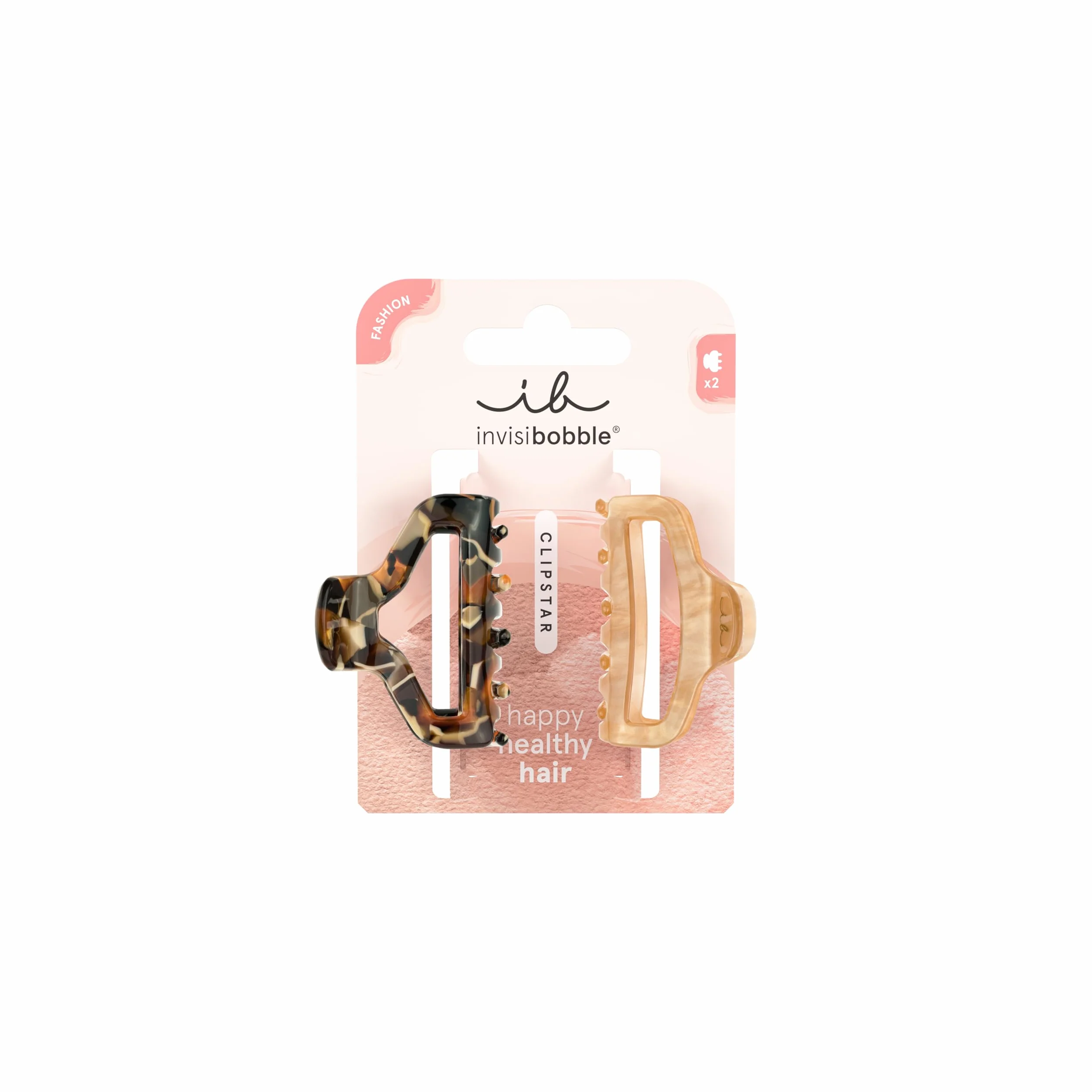 Invisibobble CLIPSTAR Golden Roar Set de 2 pinzas medianas con diseño de estampado de leopardo