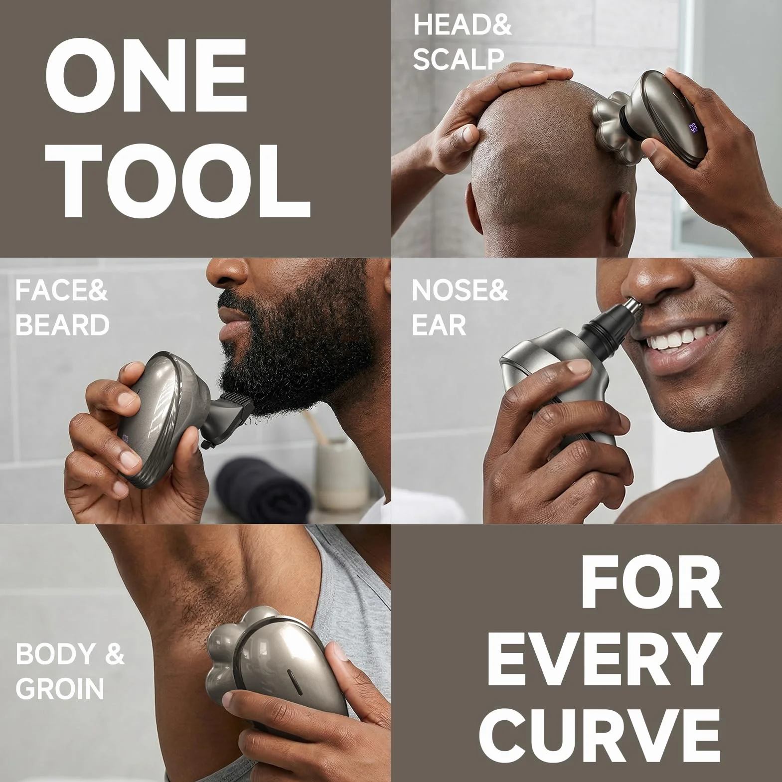 Maquinilla de afeitar eléctrica para hombres, afeitadora de cabello corporal y cabeza para hombres