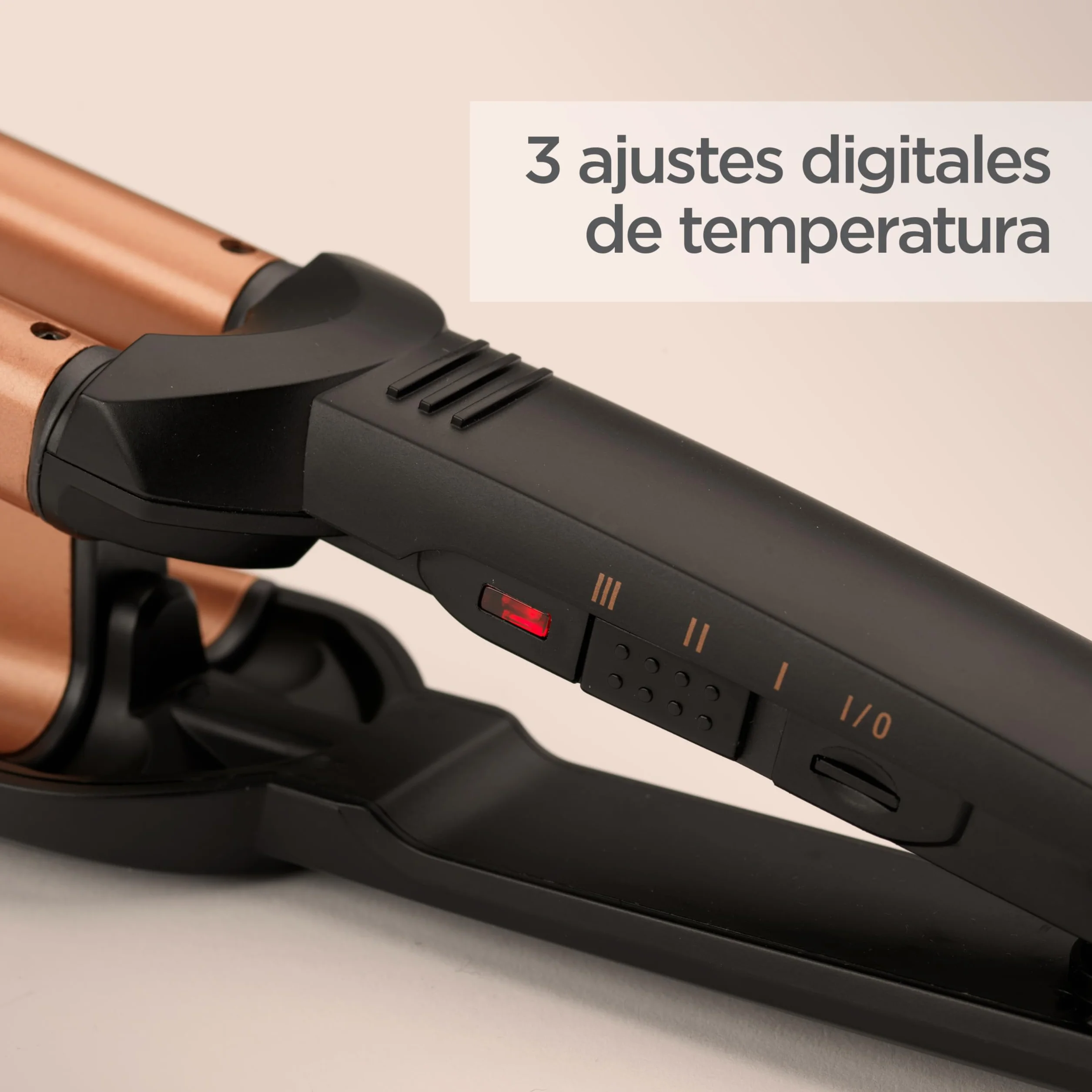 BaByliss Waver Ondas Suferas W2447E - Lokówka z ceramiką, 3 ustawienia ciepła 160°C-200°C, Czarne/Złote