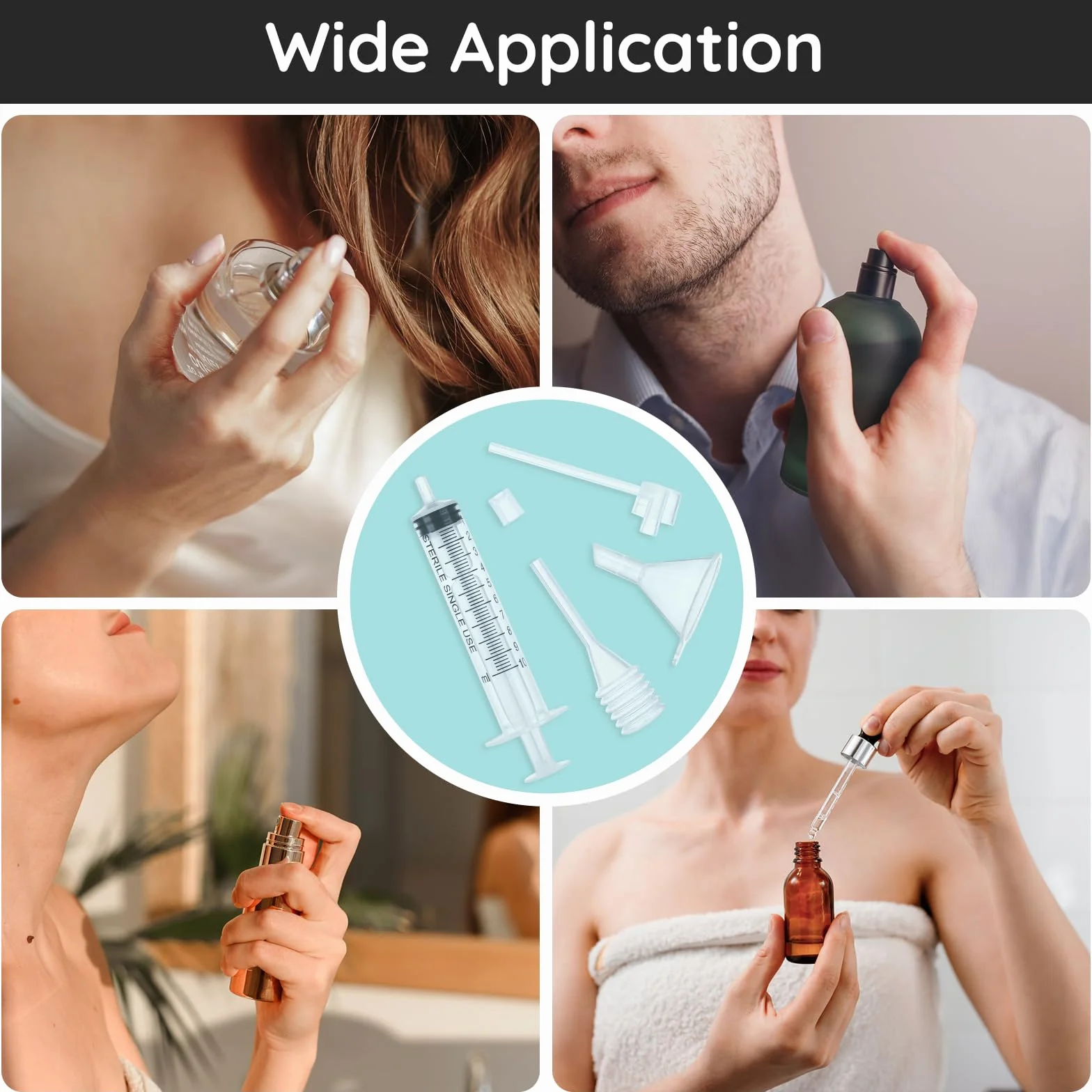 Segbeauty Bomba Dispensadora de Perfume 10ml Jeringa de Plastico Embudo Transparente Pipetas Herramienta de Transferencia