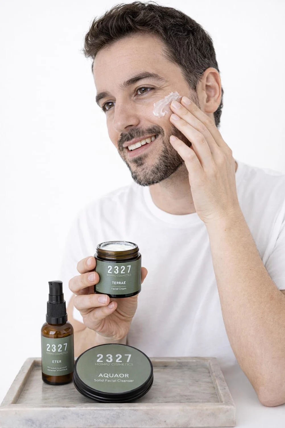 Kit Cuidado Facial Hombre | Rutina Facial Botánica 3 Pasos | Limpiador Facial + Sérum y Crema con Ácido Hialurónico | Hidratación Profunda y Sin Brillos | ELEMENTVM | 2327