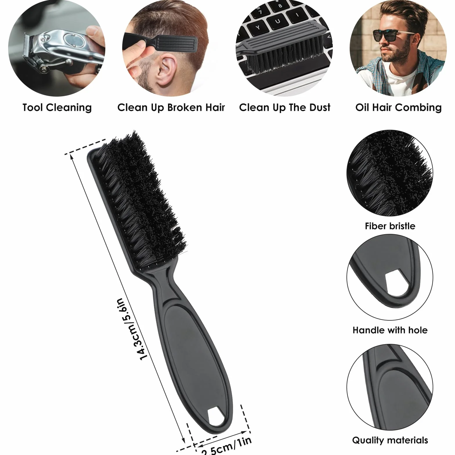 Juego de 2 cepillos de peluquería para cortapelos y plumero suave