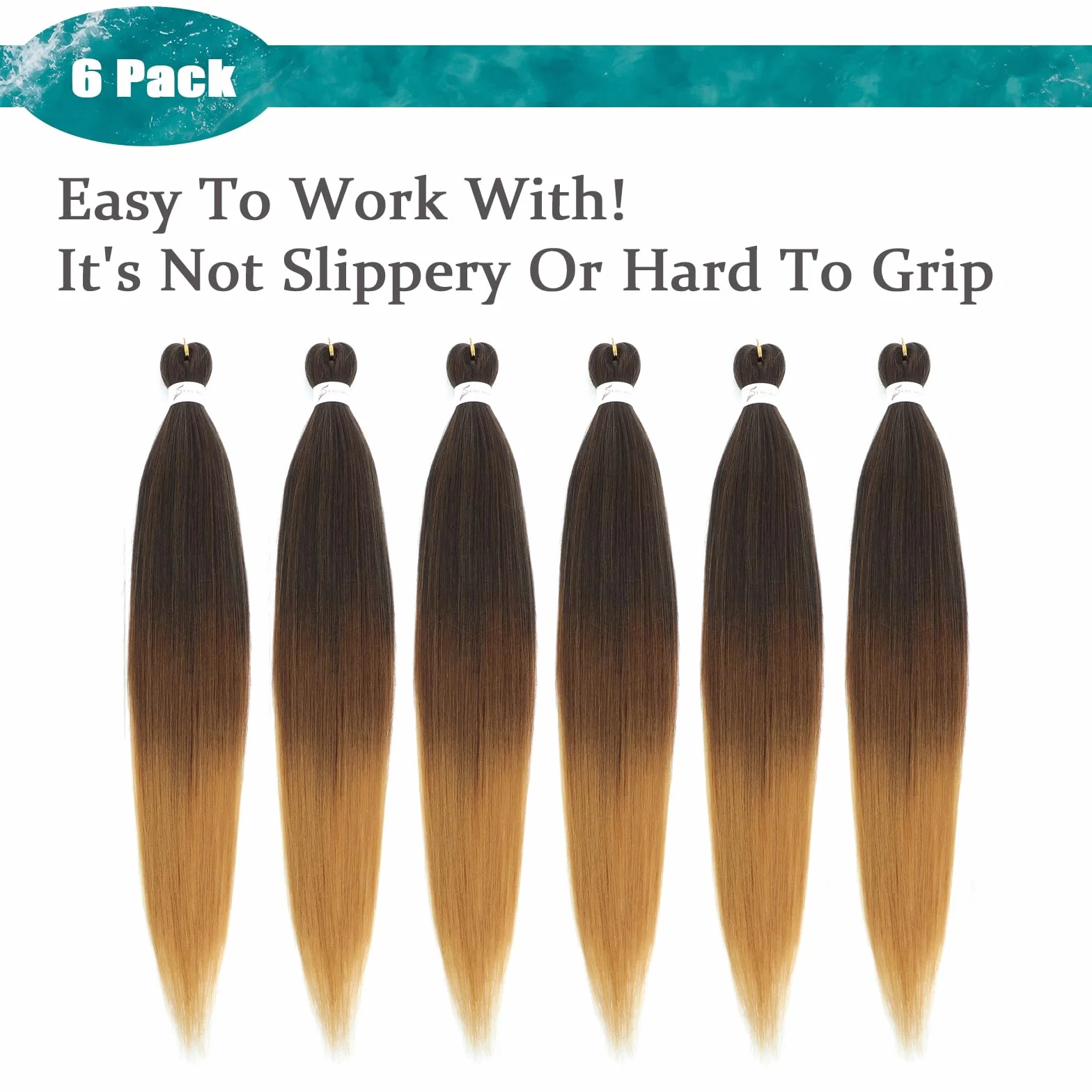 Braid Extensiones Cabello Sintético Yaki Braiding Twist Crochet 26 Pulgadas 6 Packs 1B/30/27#