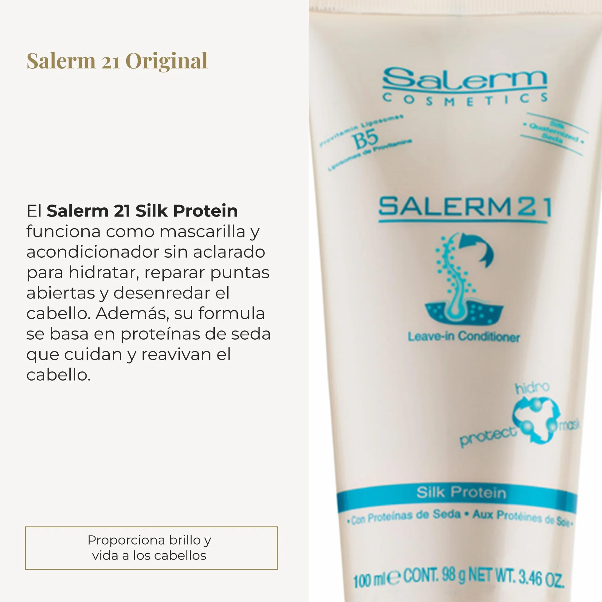 Salerm 21 Silk Protein Acondicionador sin Aclarado 100 ml Protector Calor Hidratante
