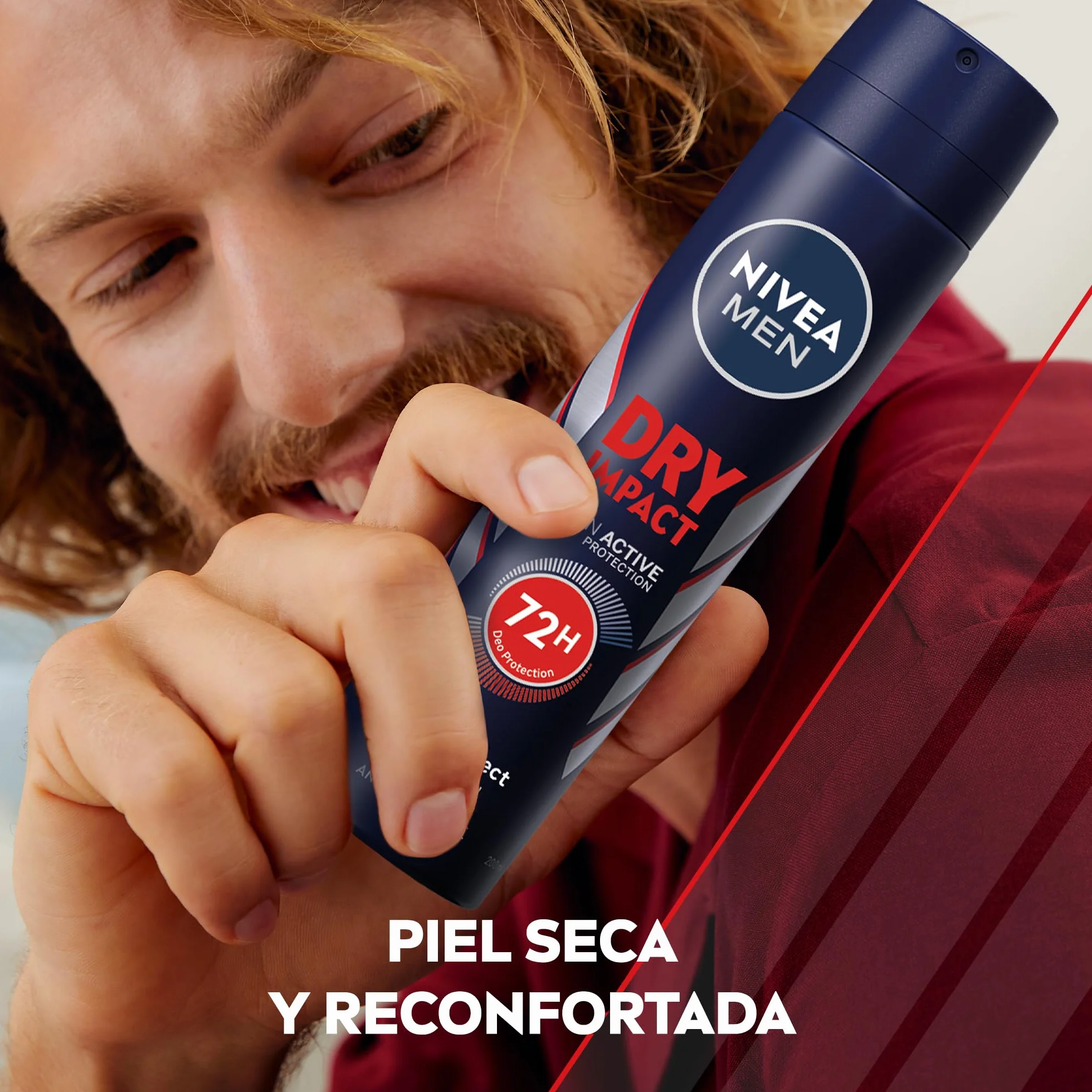 NIVEA MEN Dry Impact Desodorante Antitranspirante Spray 72h Protección Anti Sudor Sin Alcohol Pack 6 x 200 ml