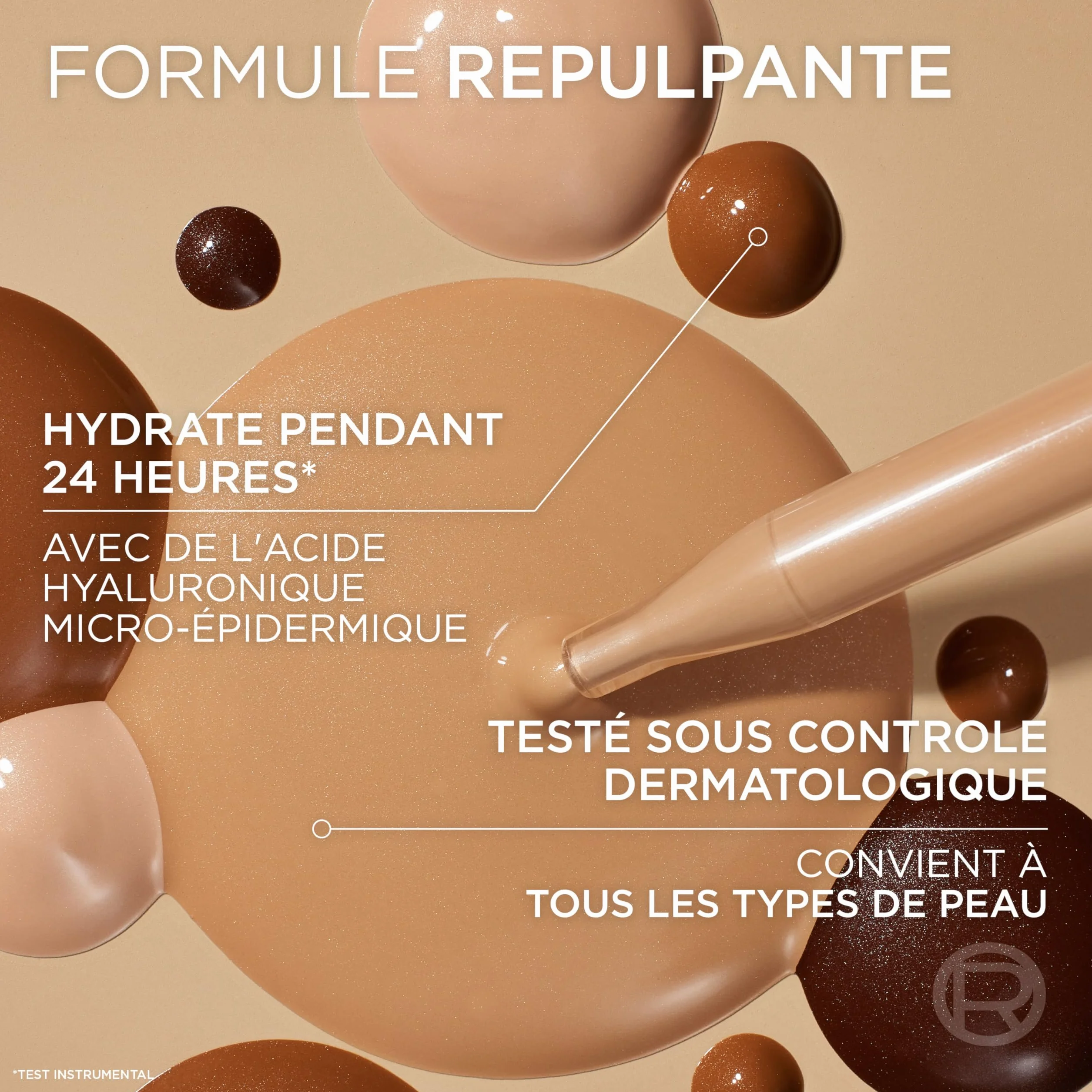 L'Oreal Paris True Match Base de suero tintado, 1% ácido hialurónico, hidratante, 30 ml, tono 6-7 bronceado