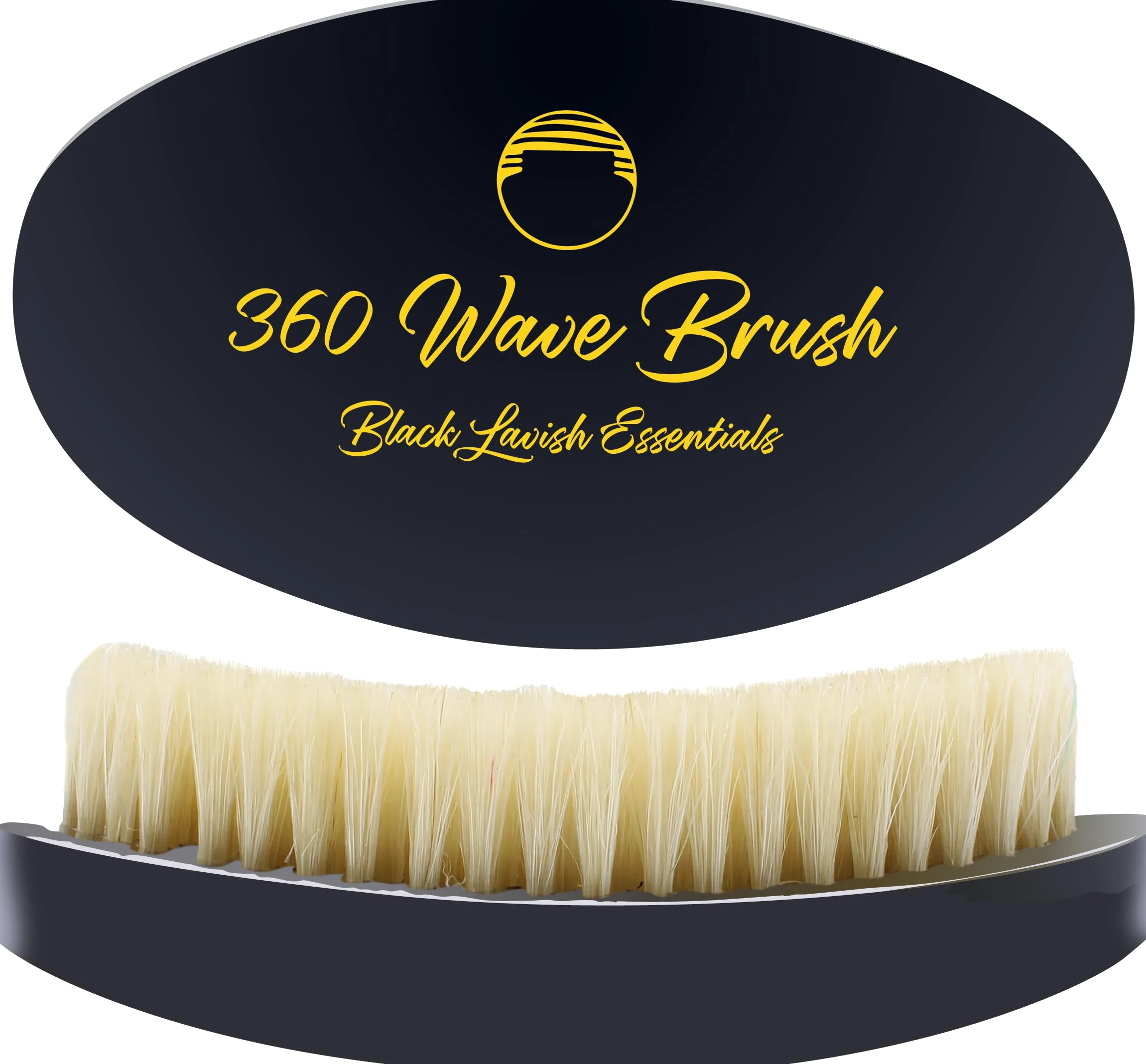 Cepillo ondulado 360, crea ondas más profundas, cerdas de jabalí suaves y duras (negro, cepillo suave)