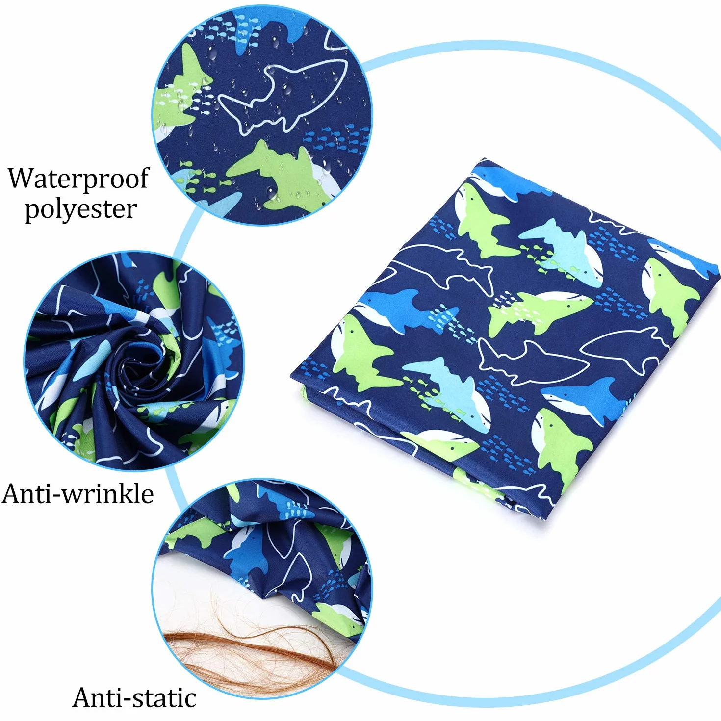 Syhood Capa Impermeable de Peluquería Infantil Cortar Cabello Delantal Barbero Patrón Delfines Cohetes