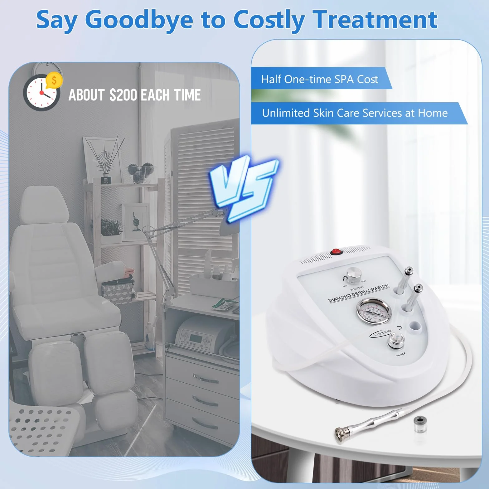 Dispositivo profesional de dermoabrasión 45W 65-68cmHg facial diamante