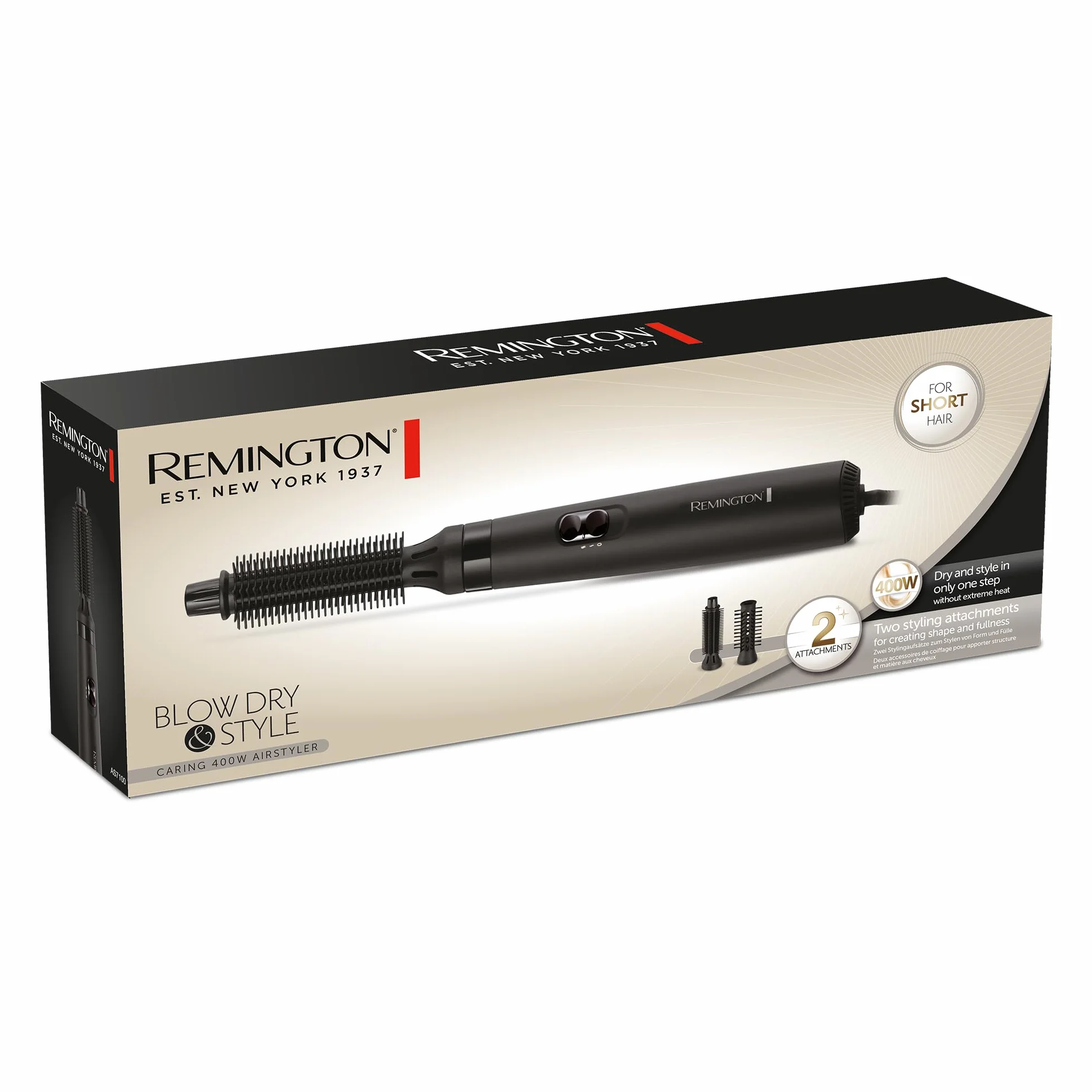 Remington AS7100 Cepillo Secador Aire 400W 2 Temperaturas 2 Velocidades Moldeador Pelo