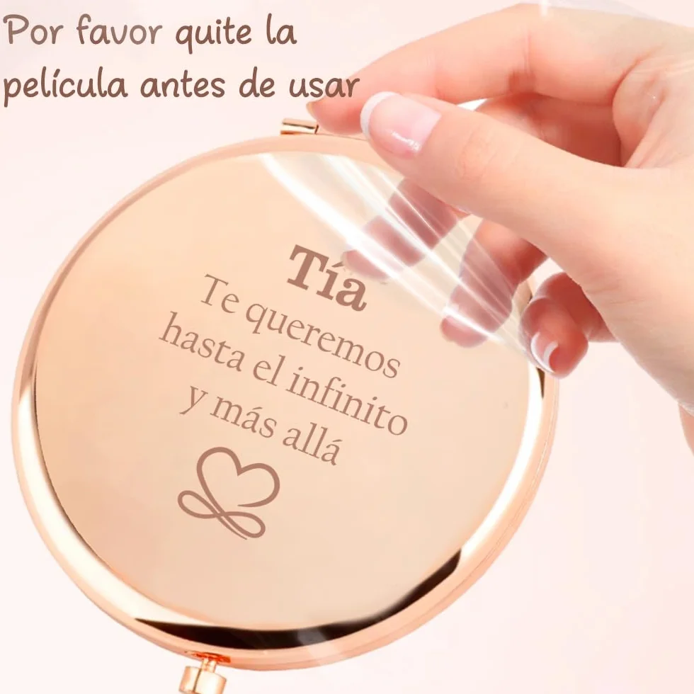 Regalo para Tia Espejo Compacto Cumpleaños Navidad San Valentín