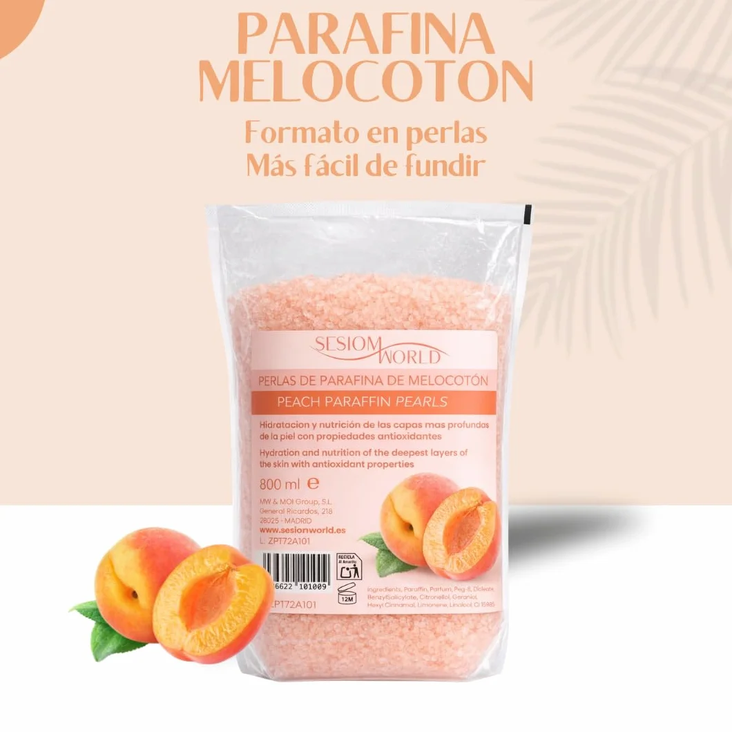 Perlas de Parafina con Aroma a Melocotón 1000 ml Tratamiento Corporal Hidratante