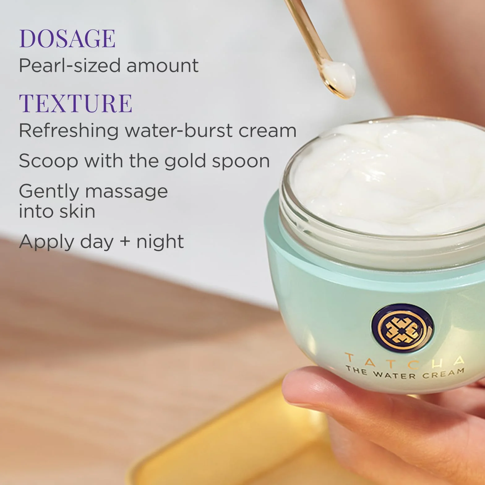 Tatcha Crema con base de agua para poros y sequedad, rosa, té verde, 50 ml