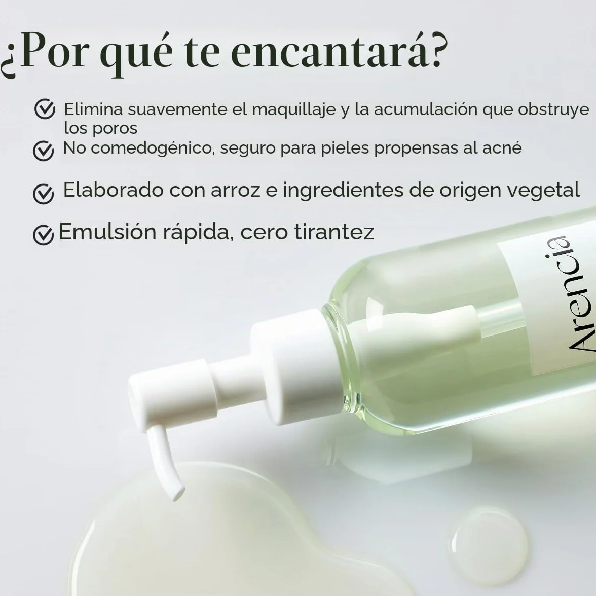 Arencia Pore Melt Mochi Aceite Limpiador No Comedogénico 200 ml