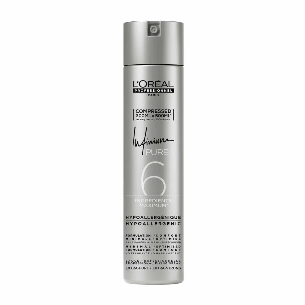 L'Oréal Professionnel Infinium Pure Extreme Strong Laca Fuerte 300ml Fijación Extrema Brillo Infinito