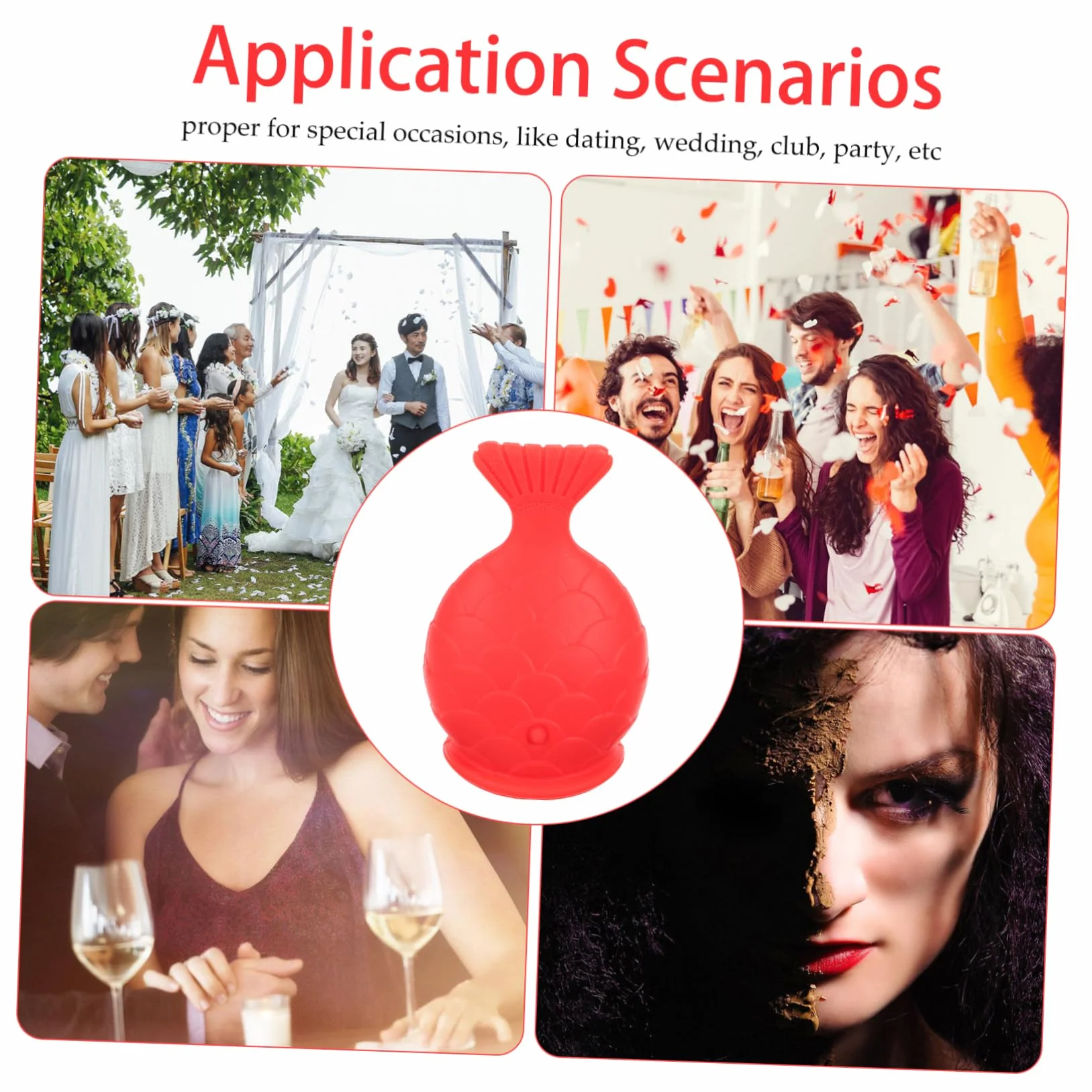 Beaupretty Relleno De Labios De Silicona (rojo) Dispositivo Para Aumento De Labios