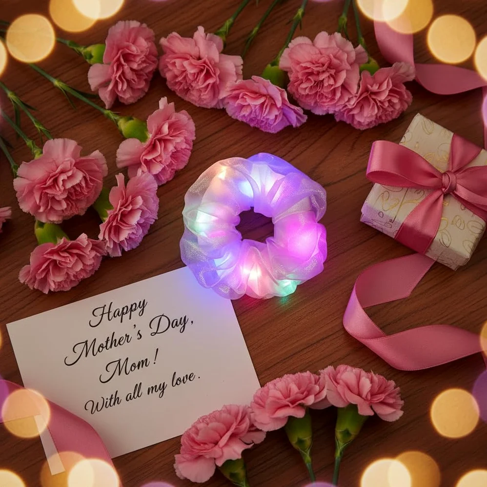 36 coleteros iluminados, lazos de pelo de tela de doble capa LED para niñas, accesorios para el cabello de neón rave, accesorios para el cabello para mujeres, suministros de fiesta que brillan
