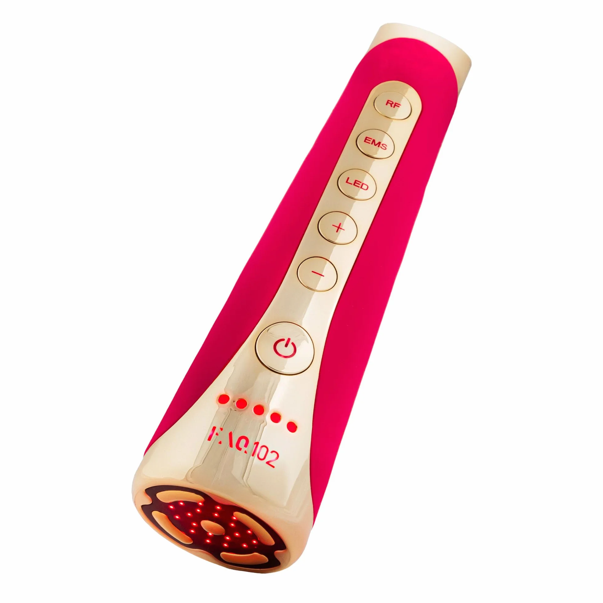 FOREO FAQ 102 Pink Ruby Radiofrecuencia Facial Profesional EMS RF 8 Luces LED Antiedad Masajeador Facial T-Sonic Cuidado Facial Mujer