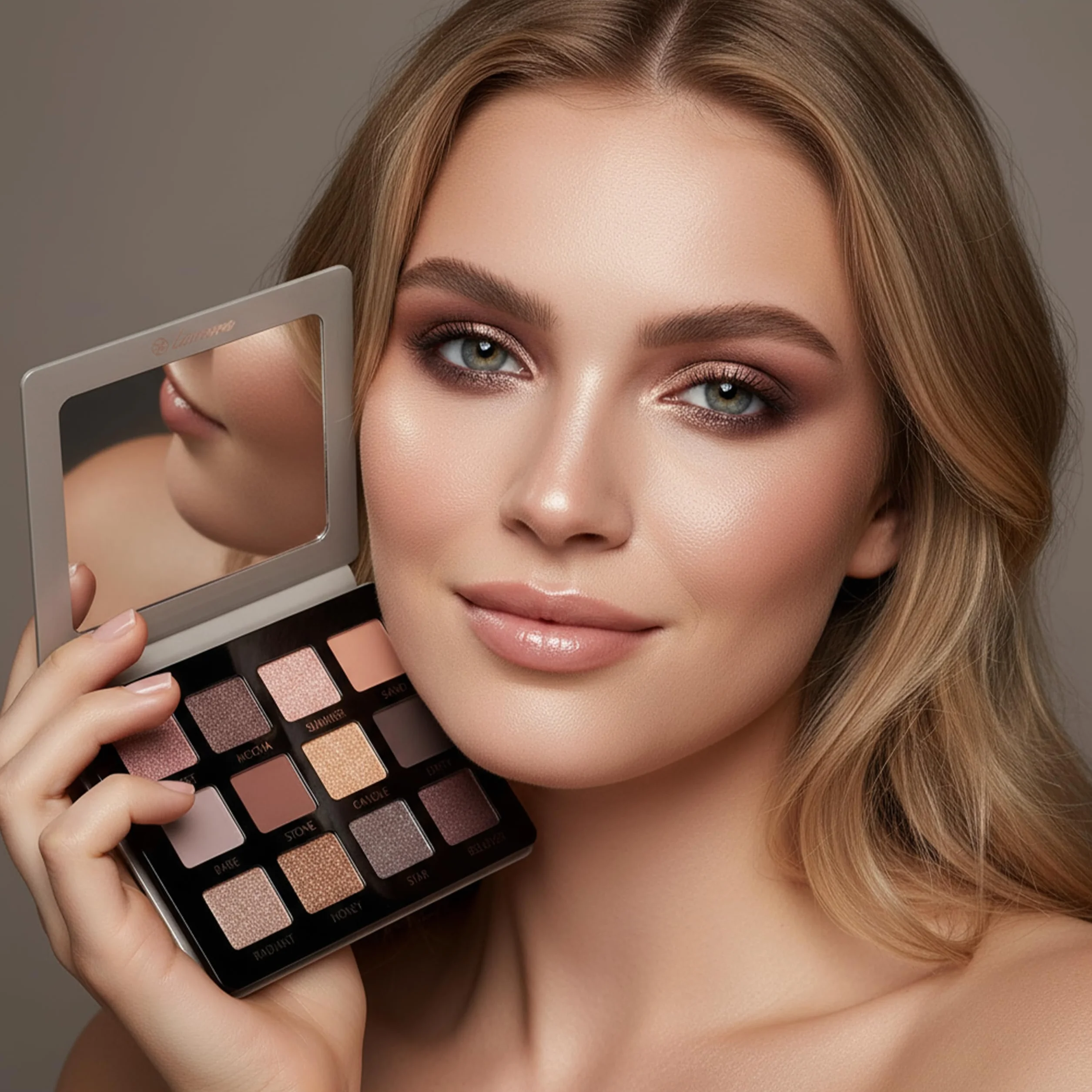 Paleta de Sombras de Ojos Profesionales 12 Colores Fríos Opacos y Brillantes Tamaño Viaje