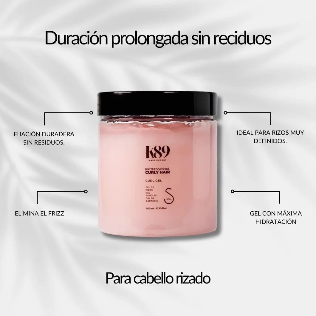 Curly Hair Curl Gel 500ml - Definidor de Rizos, Alta Fijación, Anti-Frizz