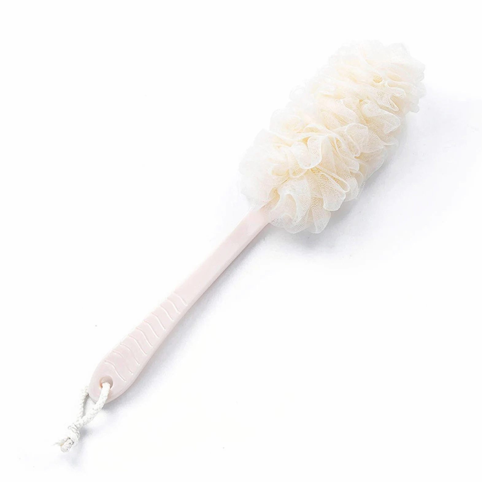 Cepillo de baño - Fregador de espalda para ducha Malla de nailon grande Esponja de baño de mango largo Herramienta de limpieza para frotar la espalda para mujeres y hombres Accesorios de ducha (Colo