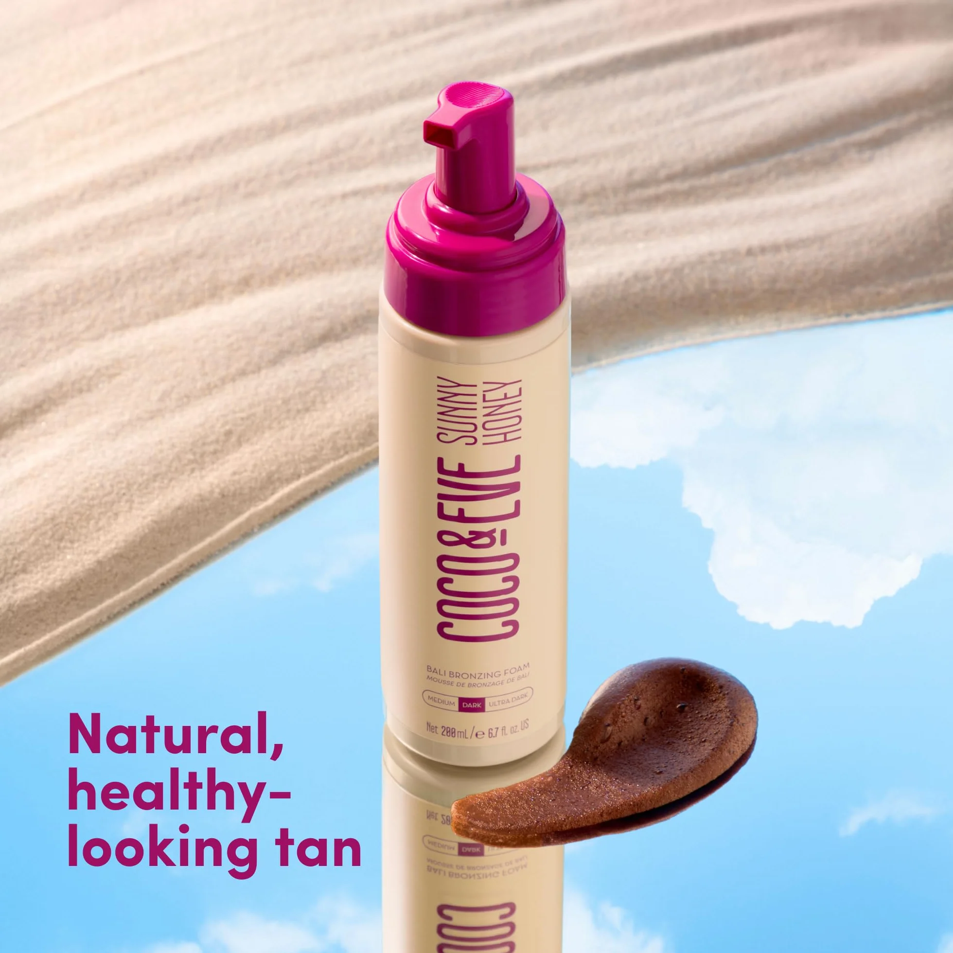 Coco & Eve Sunny Honey - Espuma autobronceadora de Bali - Anticelulitis y antienvejecimiento - Producto orgánico (Oscuro)