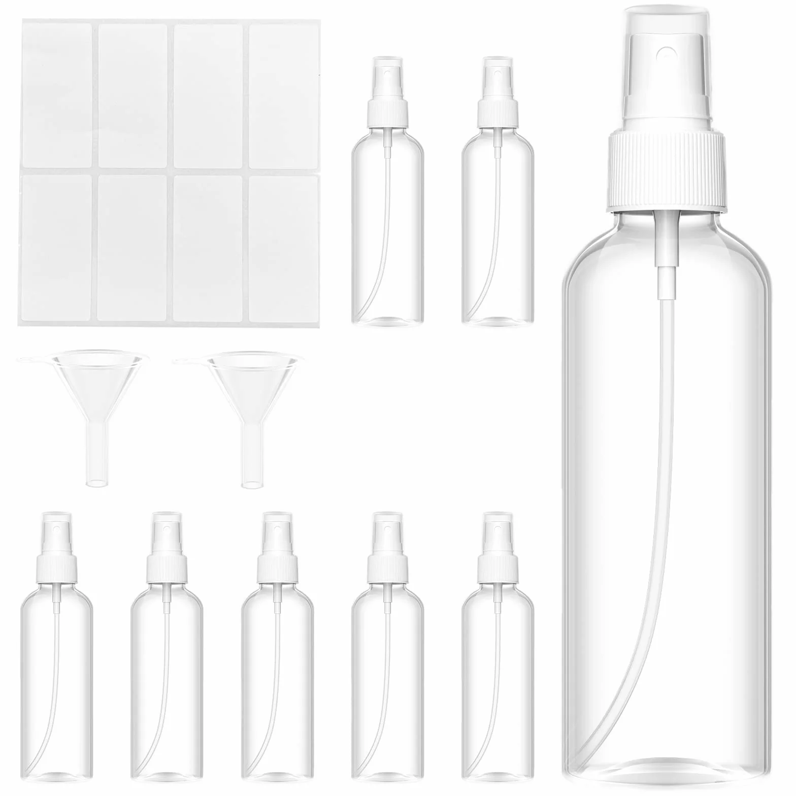 Uootach 8 piezas 100ML Bote Spray Pulverizador Pequeño Vacio con Etiquetas