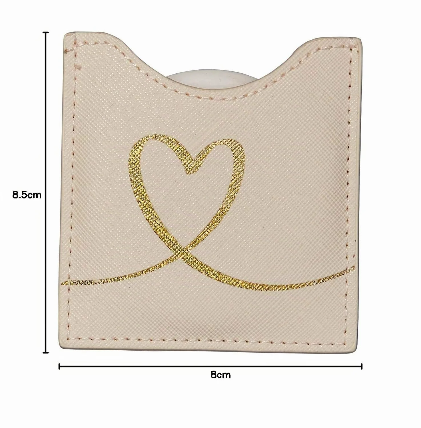 DRAEGER Paris 1886 Espejo de Bolsillo Corazón Redondo 8,5 x 8 cm con Funda