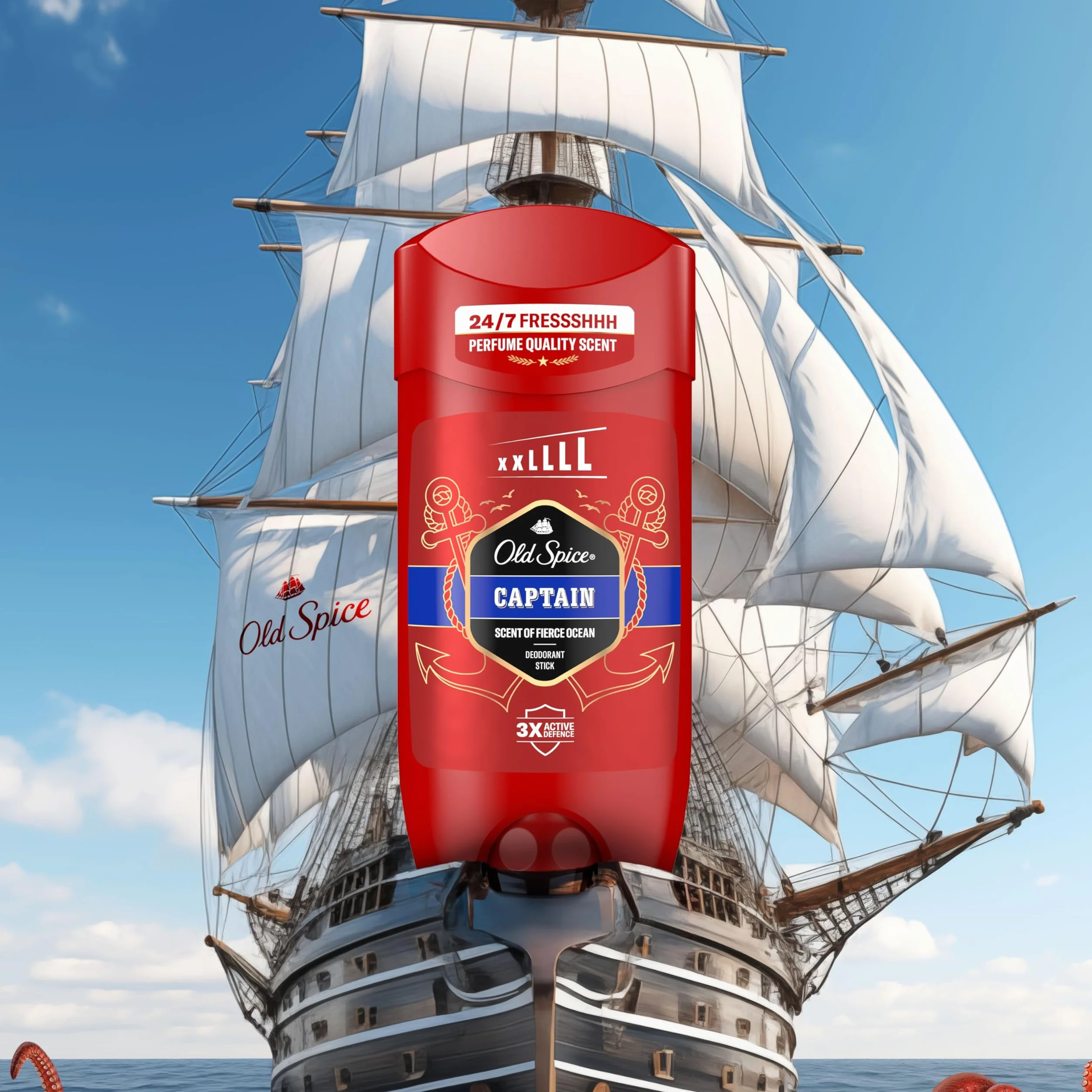 Old Spice Captain Desodorante En Barra Para Hombres 85 ml, Fresco 24 Horas, Protección Contra El Mal Olor