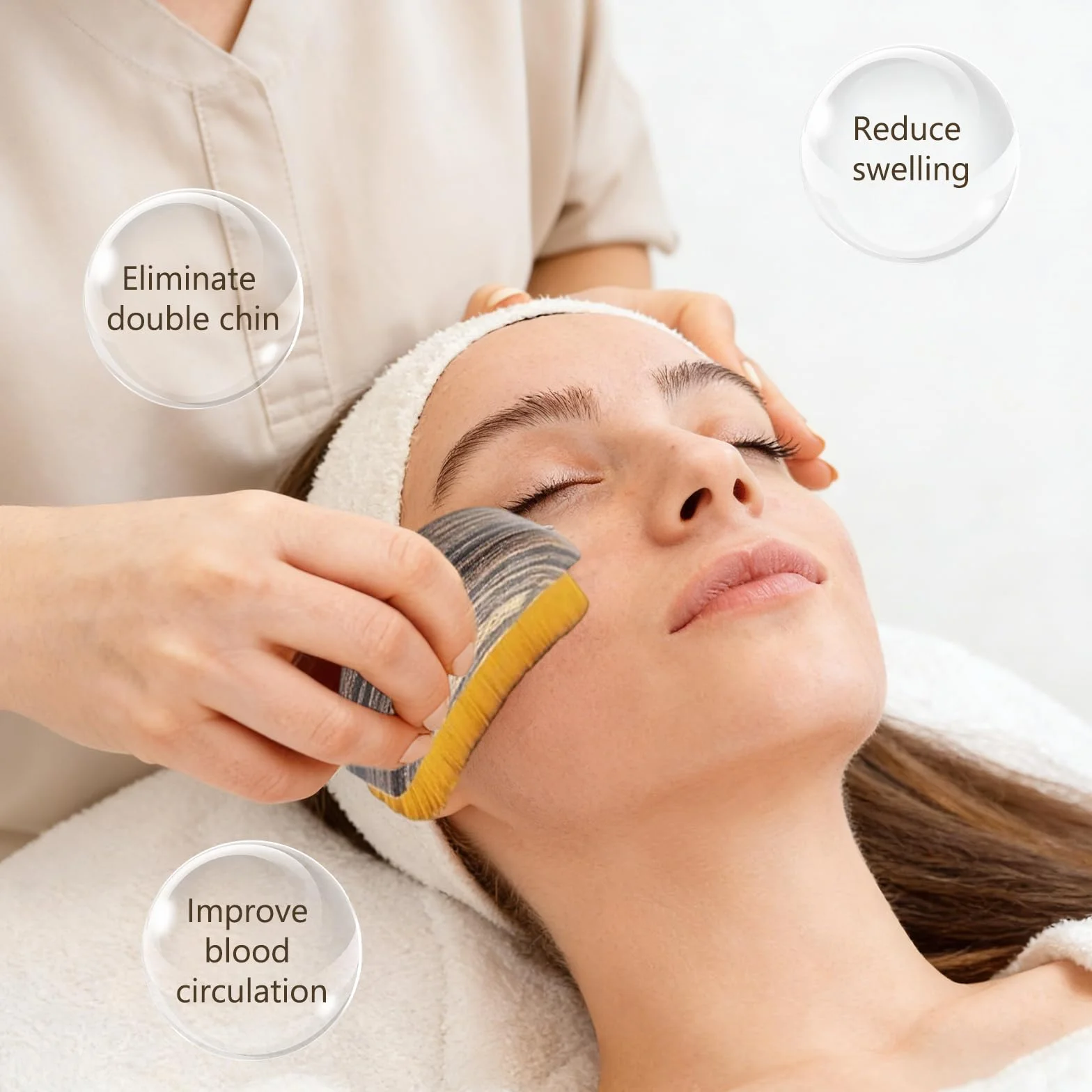 Cepillo Facial Linfático 2Pcs Drenaje Linfático Masajeador Esculpir Rostro