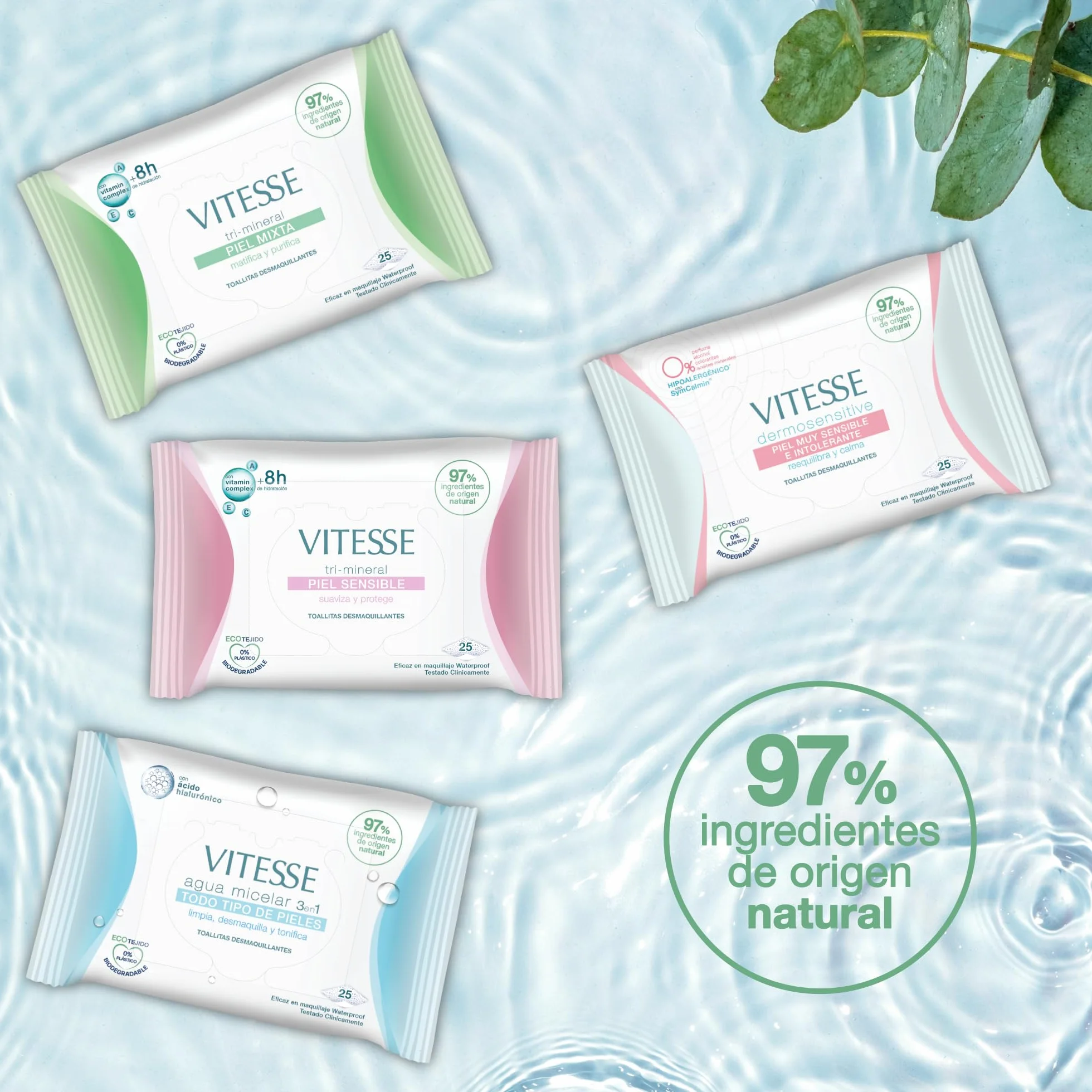 Vitesse Tri-Mineral Mixing Skin Cloths Makeup Remover 25