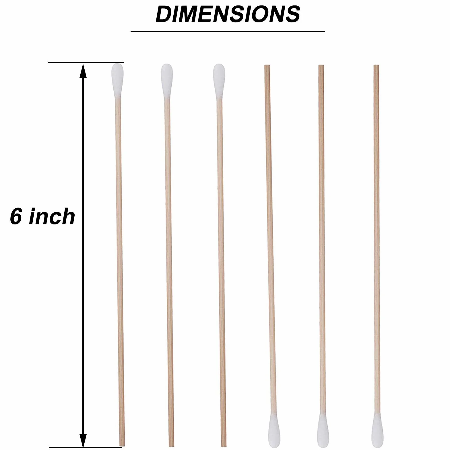 Bastoncillos de algodón de 15 cm de largo
