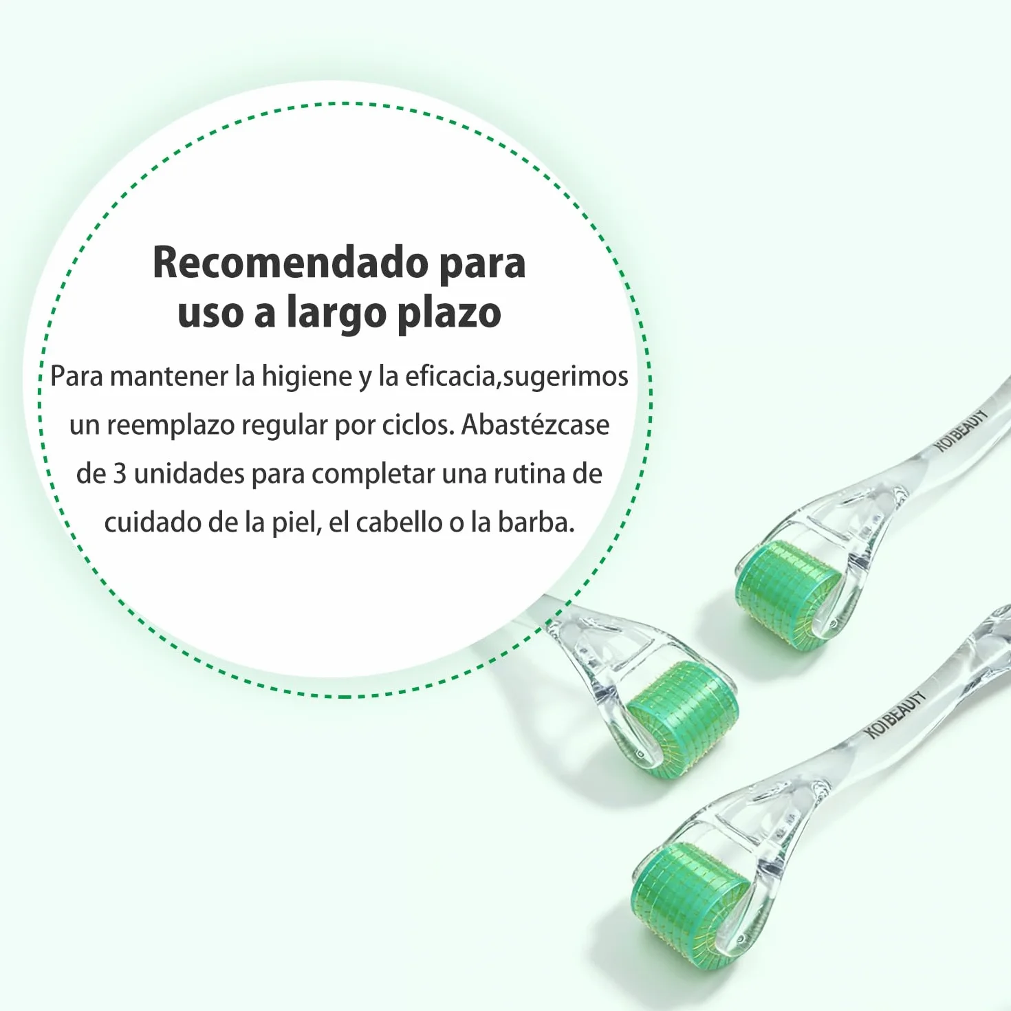 KOI BEAUTY Derma Roller 0.5 mm Microneedle Roller Titanio Real 200 Agujas para Cara Cuero Cabelludo Cuerpo