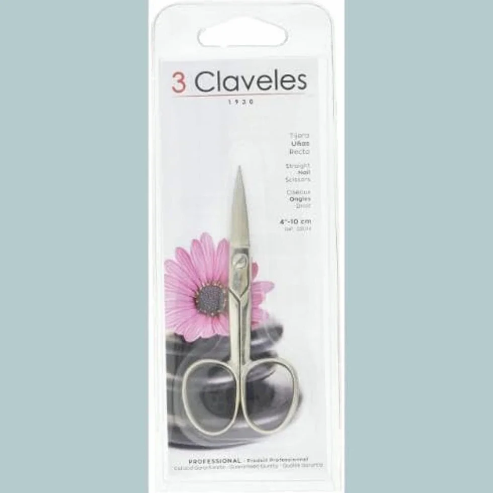 Tijera Uñas Recta 10 cm 4" 38 g 3 Claveles 2014