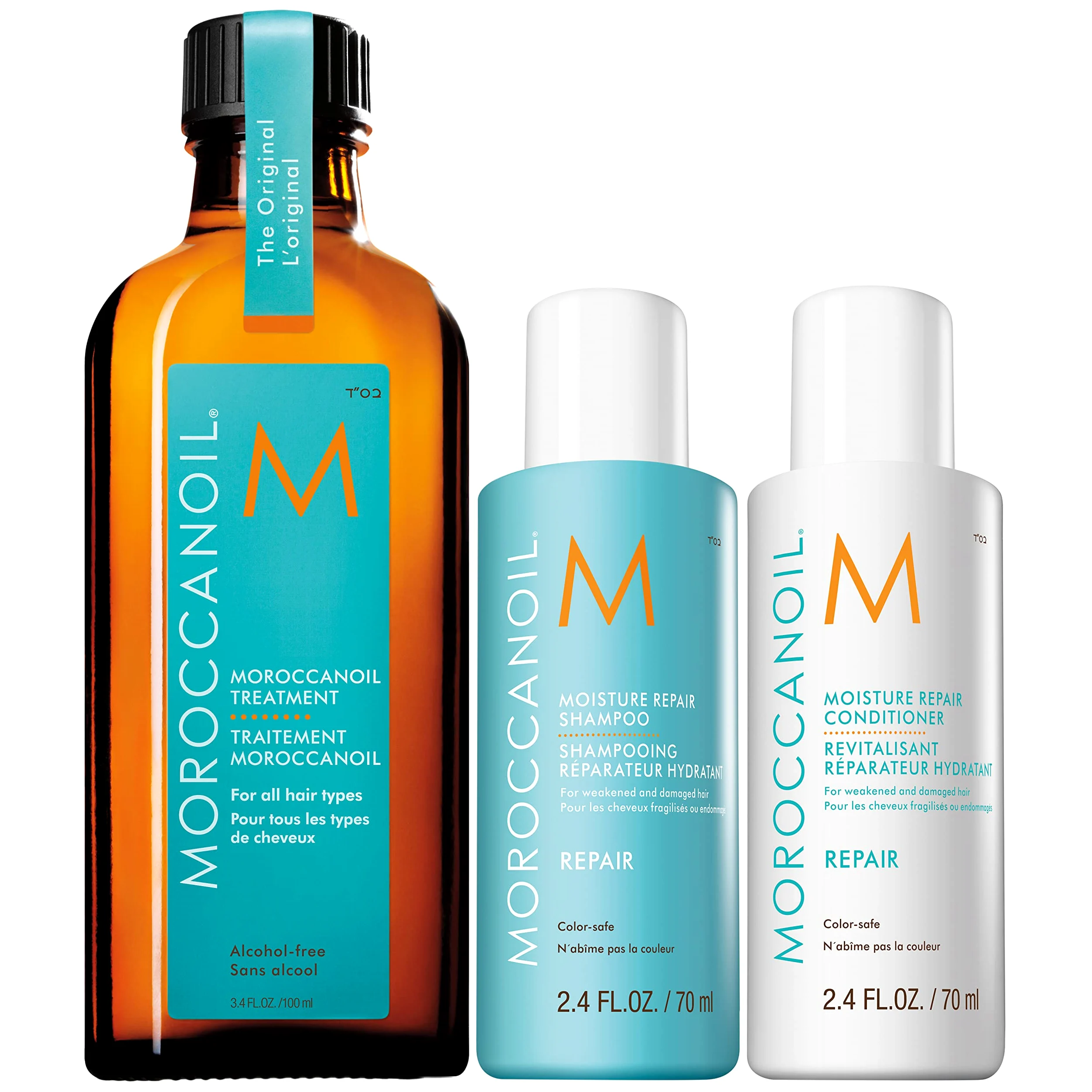 Moroccanoil Champú y Acondicionador Reparador Hidratante 70ml con Tratamiento 100ml