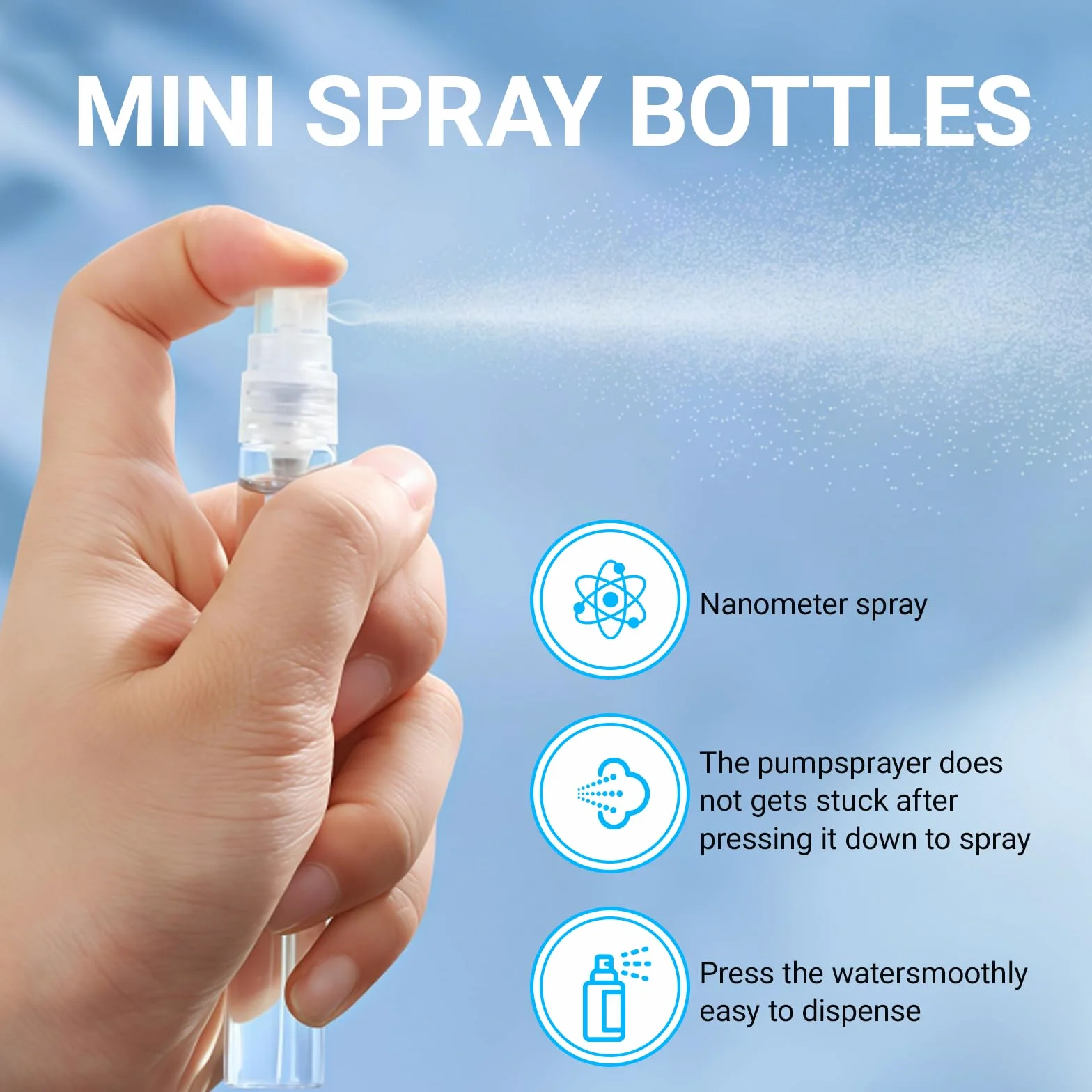 Botellas de Spray Vacías 25x5ML, Mini Pulverizadores Transparentes Rellenables para Perfume, Aceites Esenciales