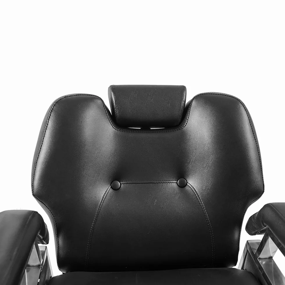 Sedia da parrucchiere in Pelle PU reclinabile idraulica 360° 110 x 70 x 100-113 cm Nero