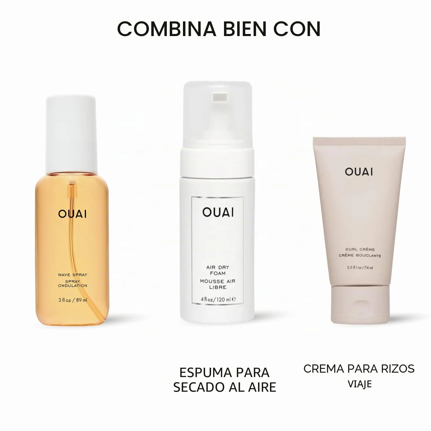 OUAI Spray de Textura Tamaño de Viaje - Spray Texturizante para Cabello con Aceite de Coco y Proteína de Arroz