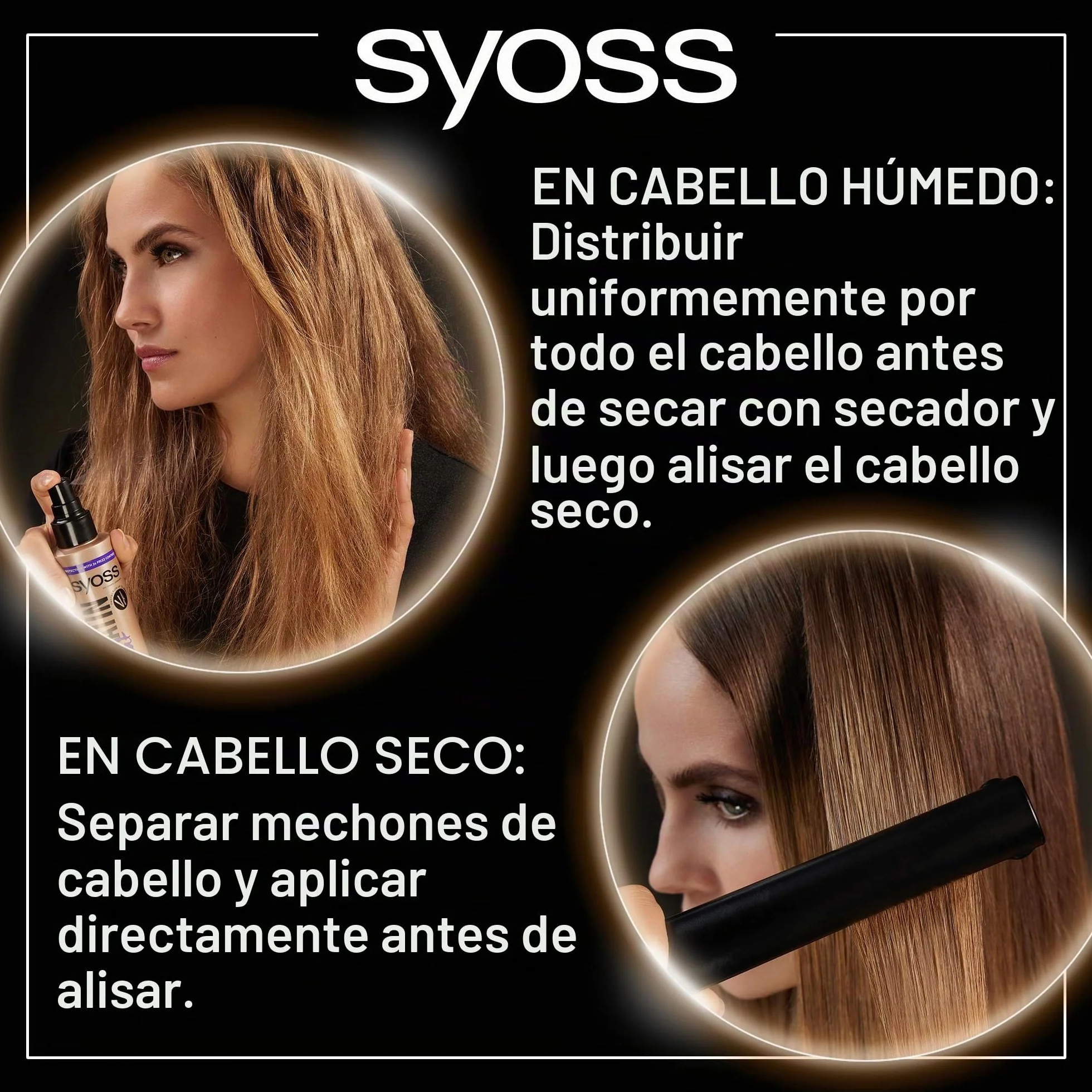 Syoss Spray protección térmica 230°C 200 ml control encrespamiento