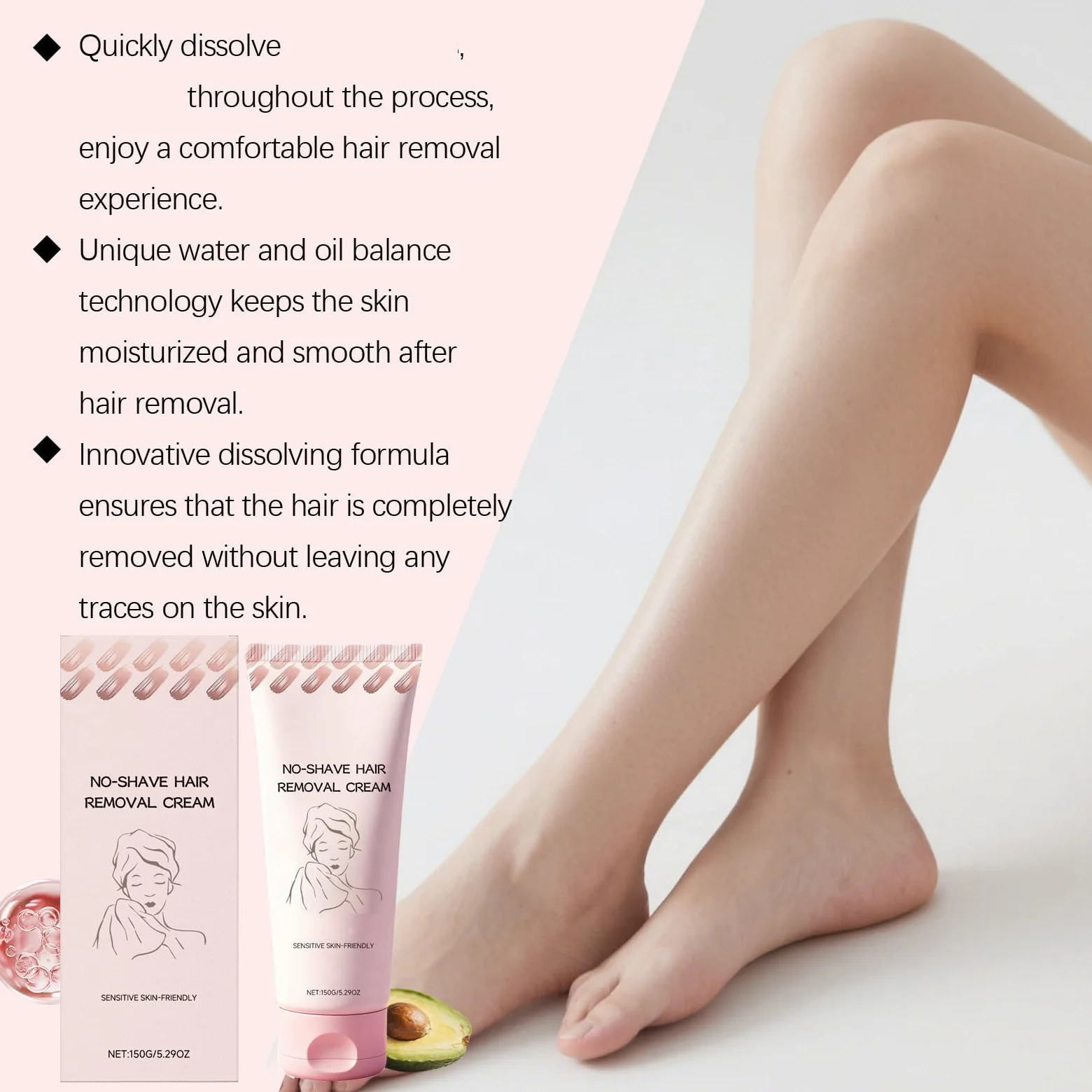 Crema Depilatoria Sin Afeitado – Depilación Rápida Y Suave Para Piel Sensible, Deja Piel Suave Y Protegida Después De La Depilación, Axilas, Piernas Y Zona Intima (8pcs)