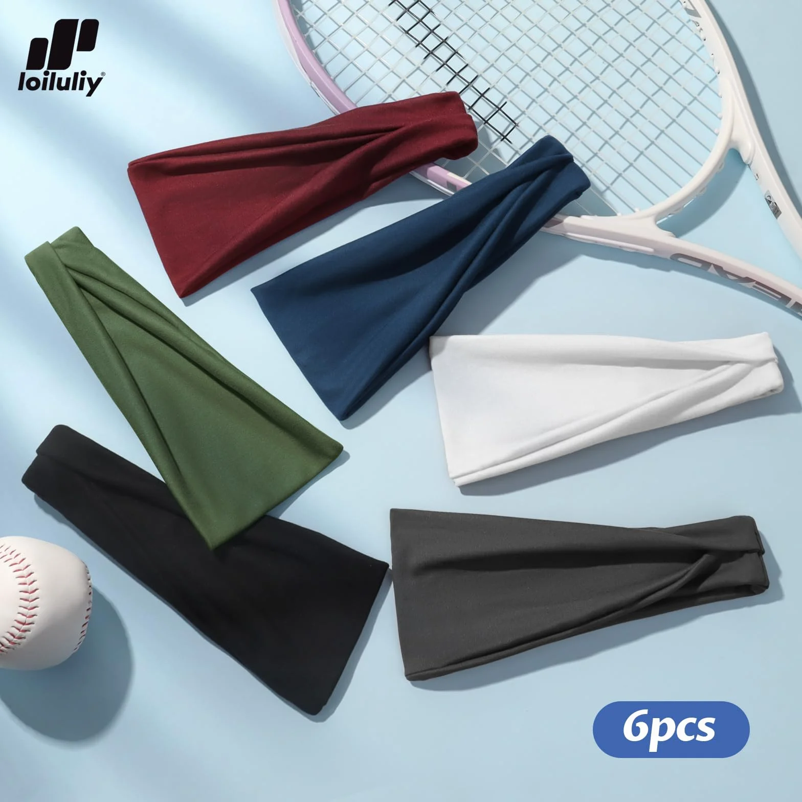 6Pcs Diadema Mujer Hombre Suaves Antideslizantes Headband Accesorios Pelo Running Yoga Fitness