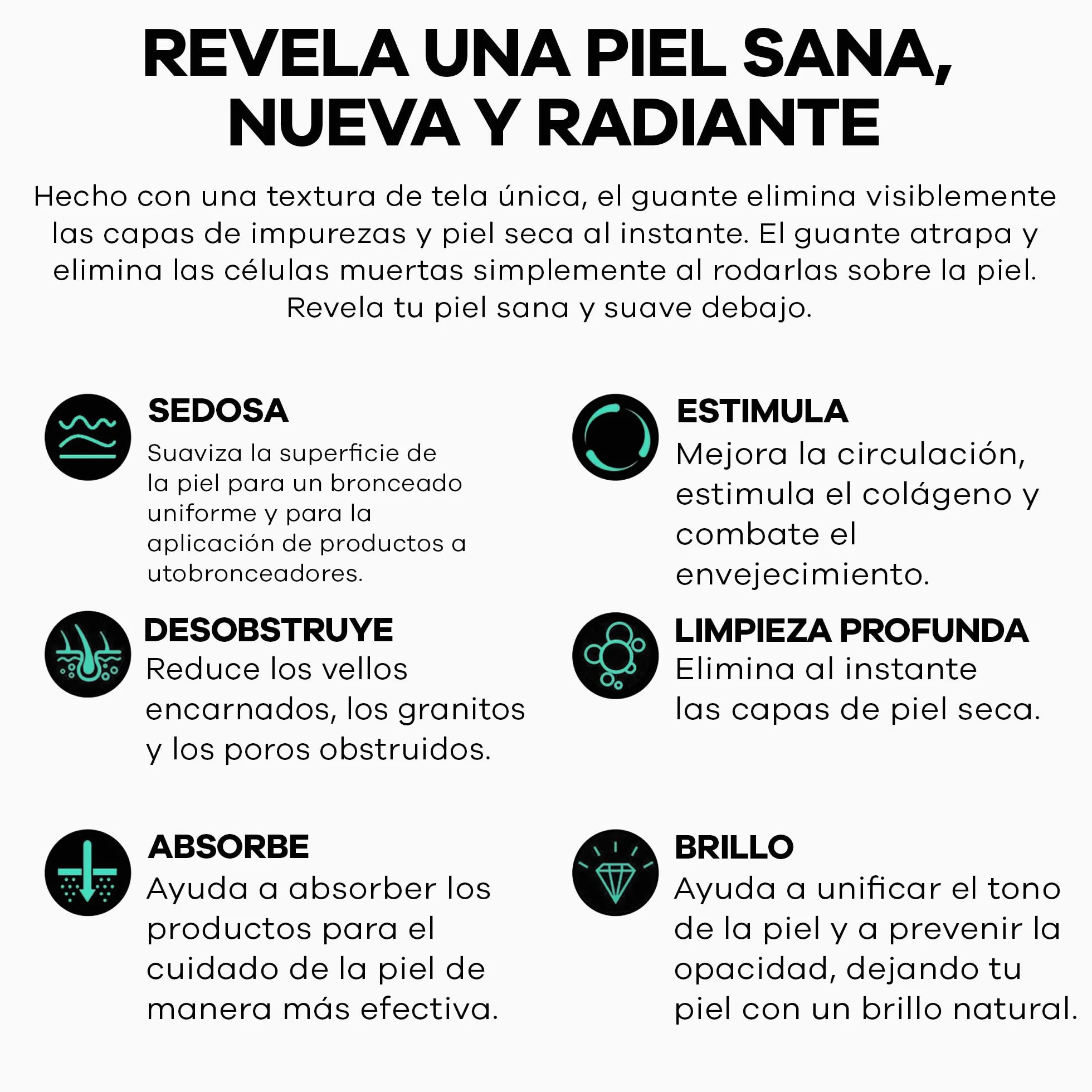 Dermasuri Guante Exfoliante Profundo - Exfoliador Corporal y Removedor de Bronceado - Guante Coreano Hombre Mujer - 1 Unidad