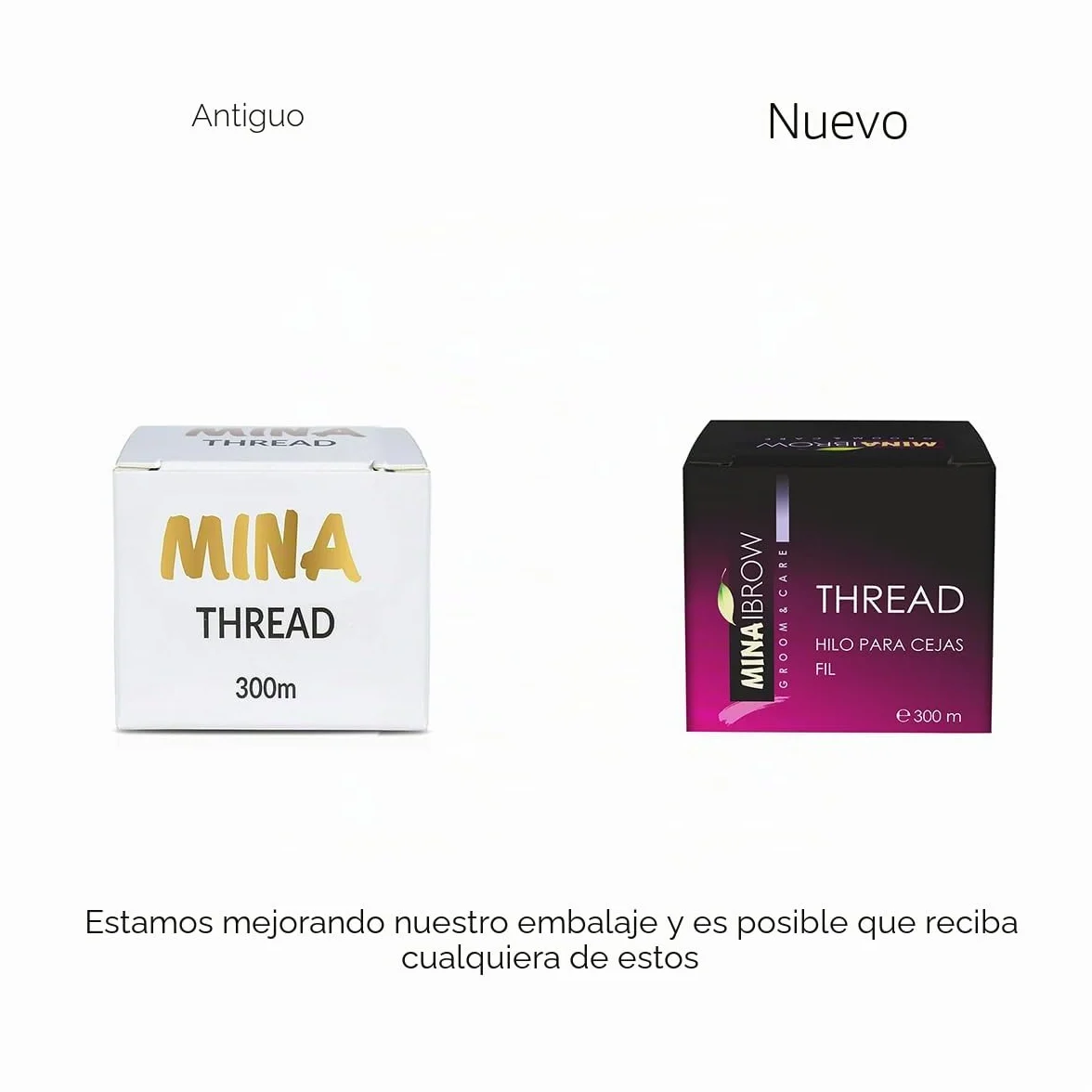 Mina Thread 1 Carrete x 300 m | Hilo de enhebrar Cejas | Hilo de algodón orgánico 1 Unidad