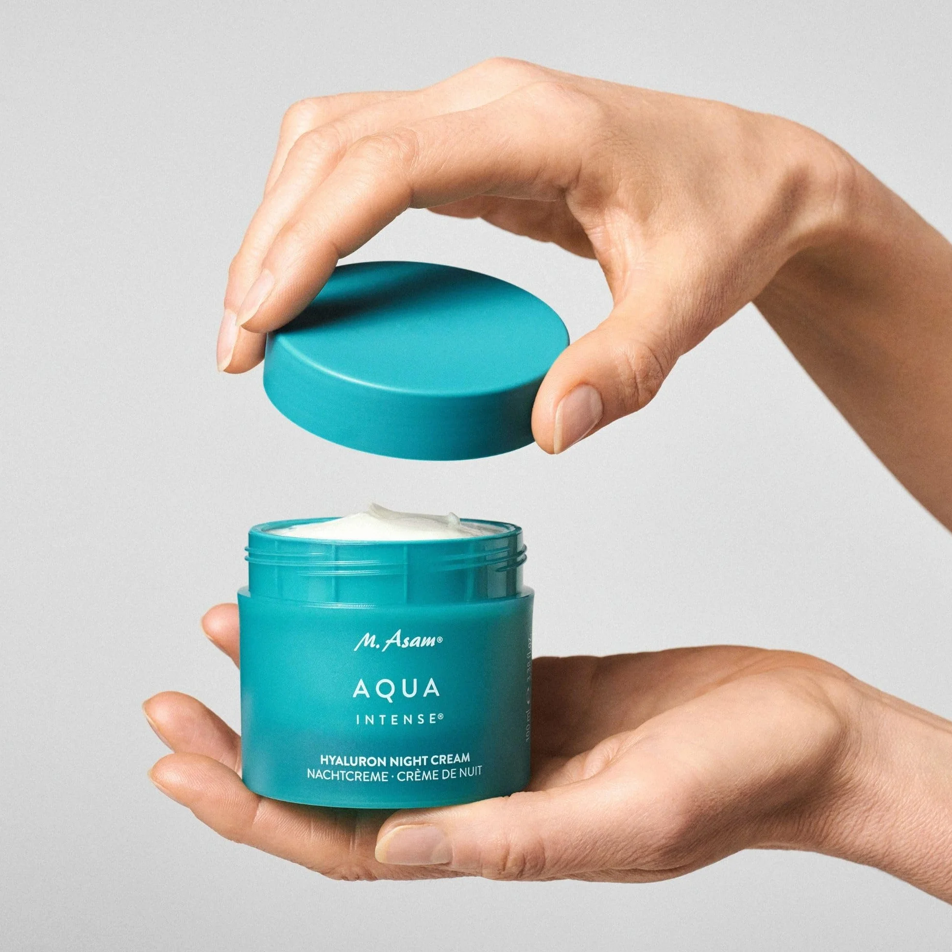 M. Asam Aqua Intense Crema de noche (100 ml) | Crema facial Hyaluron para hidratación intensa, regeneradora, con silicio y aceites vegetales