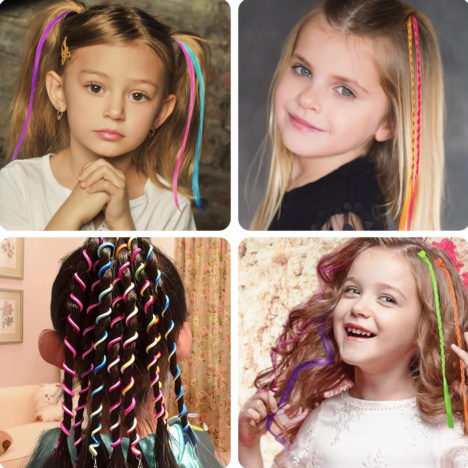 KEYRI Extensiones de Trenzas de Colores para el Pelo, Accesorio para Peinados (36 Piezas)