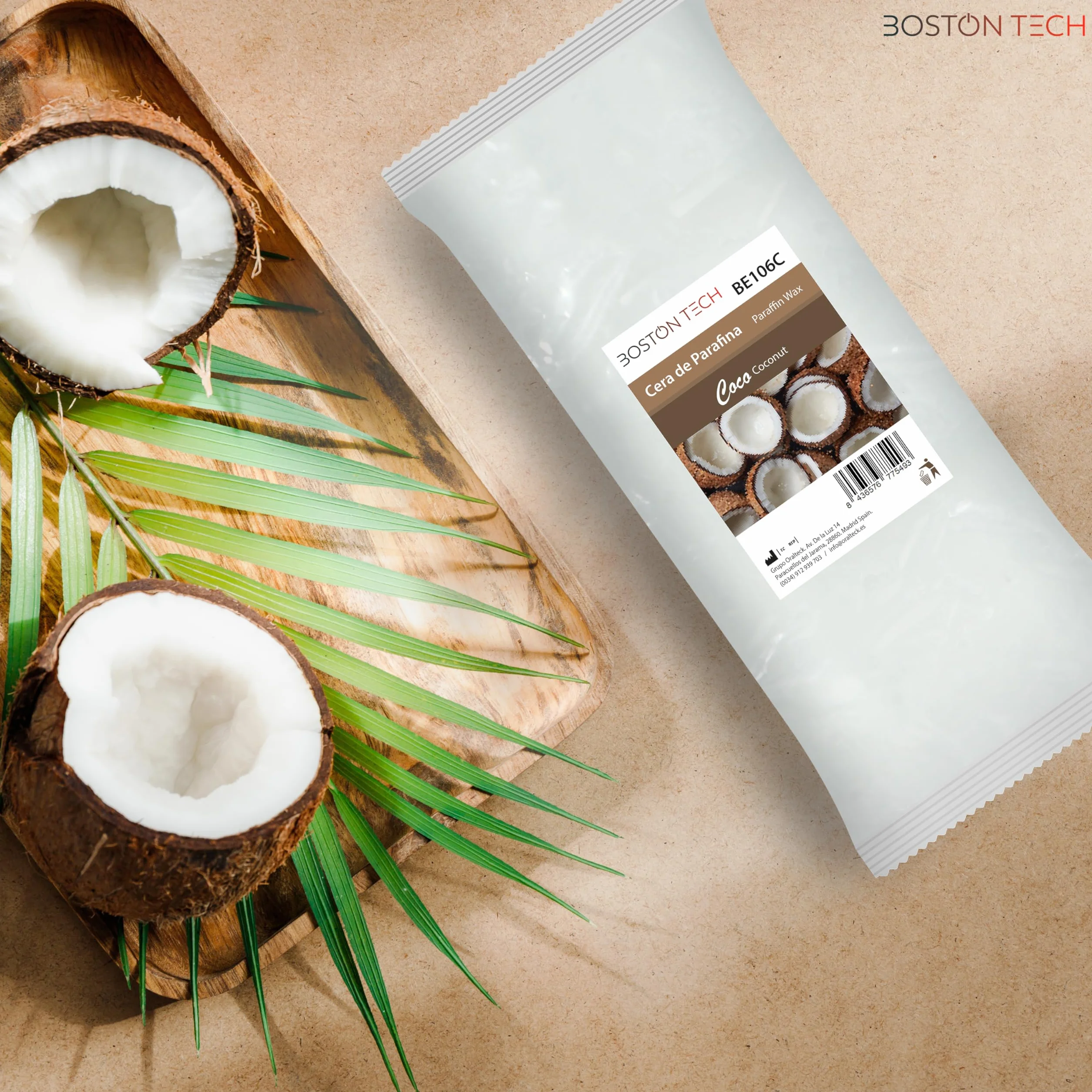 Parafina para Manos y Pies Boston Tech 6x450g Coco Tratamiento Antioxidante Hidratante