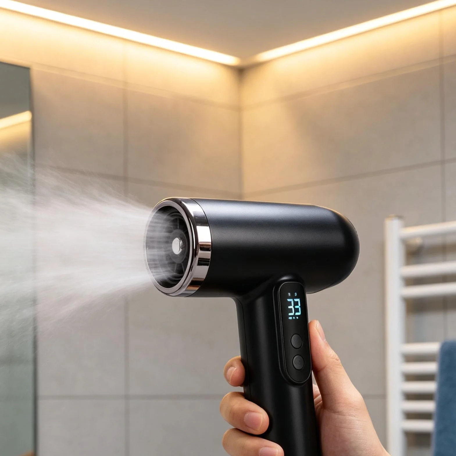 Secador de Pelo Inalámbrico con Batería de 15000 MAh - Secador de Pelo Portátil Recargable por USB con Boquilla para Viajes y Peinados en Dormitorios