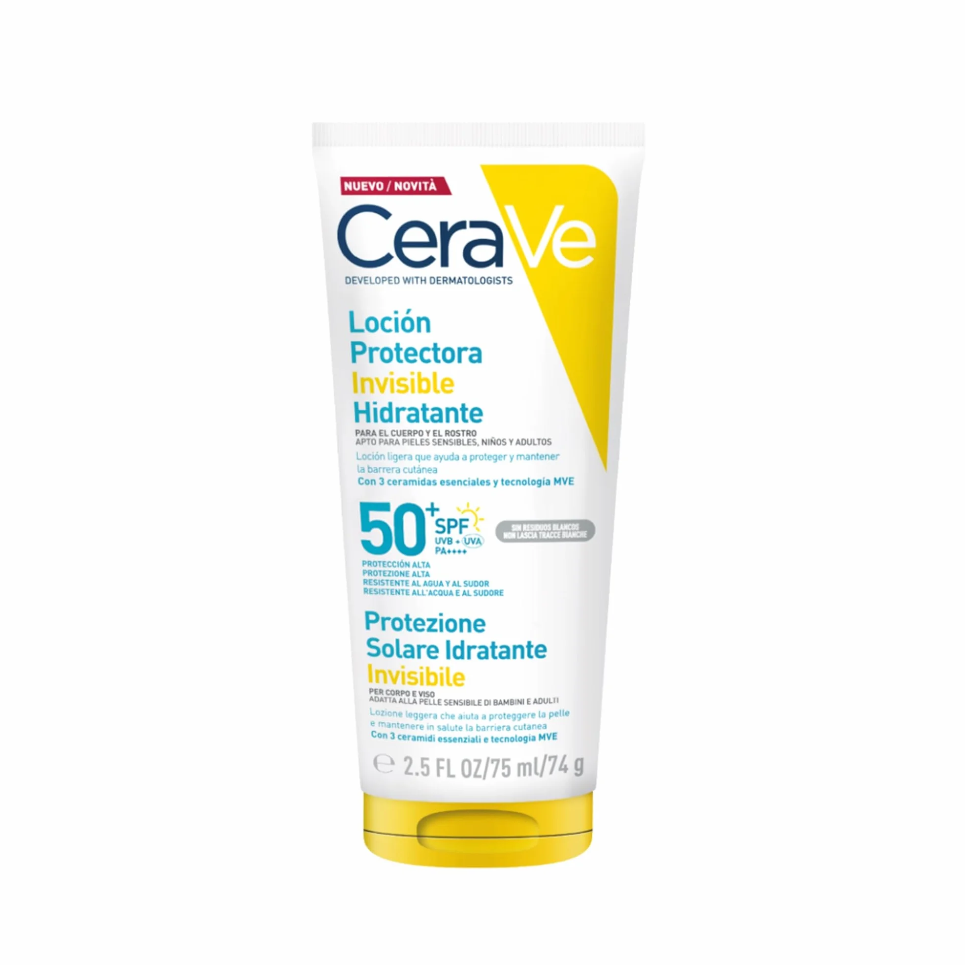 CeraVe Loción Protectora Invisible Hidratante SPF 50+ 75 ml
