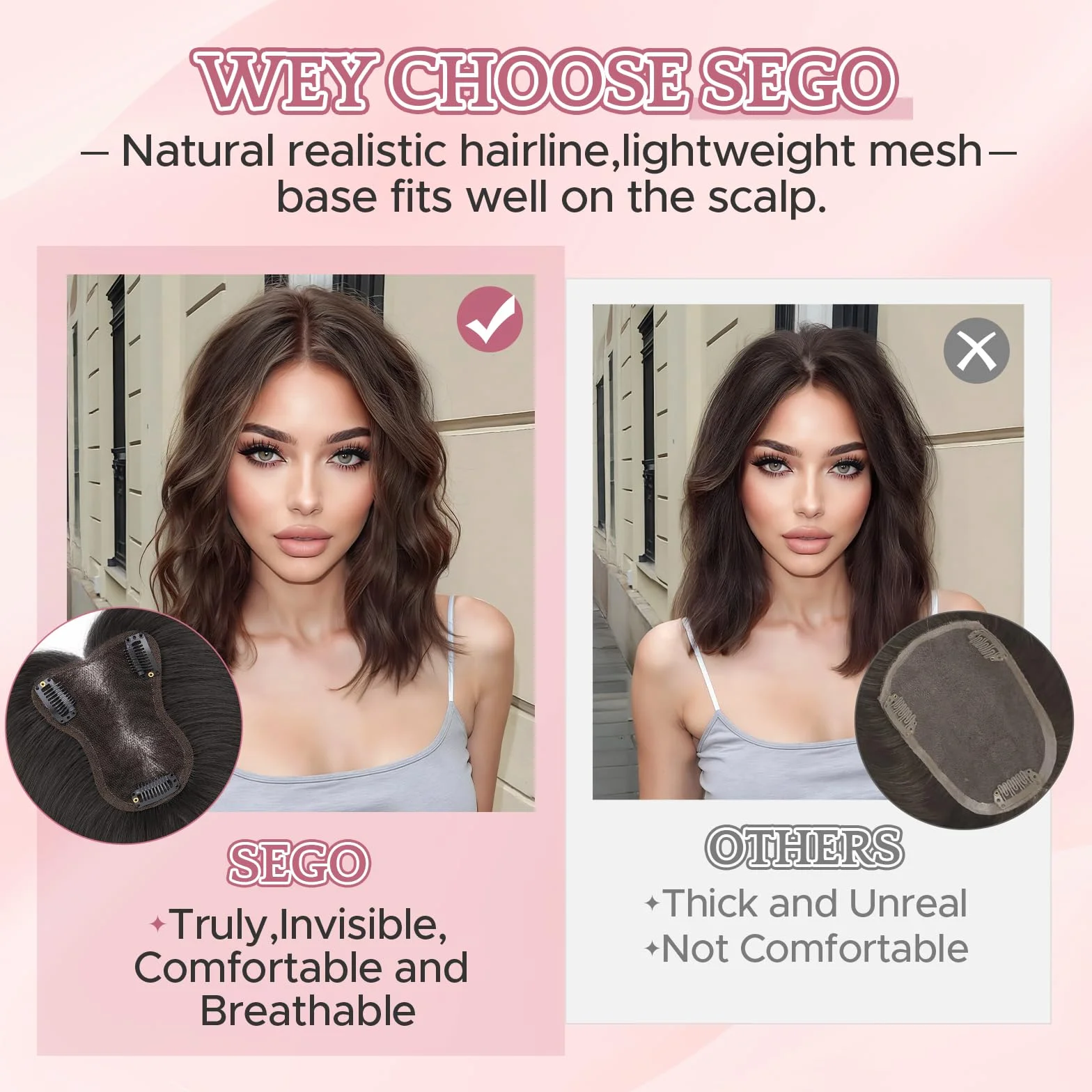 Cubrecabello para mujer, doble capa, cosido a mano, cobertura 360°, con flecos, natural, para adelgazamiento del cabello, añade volumen, 28 cm, color marrón oscuro, 21 g